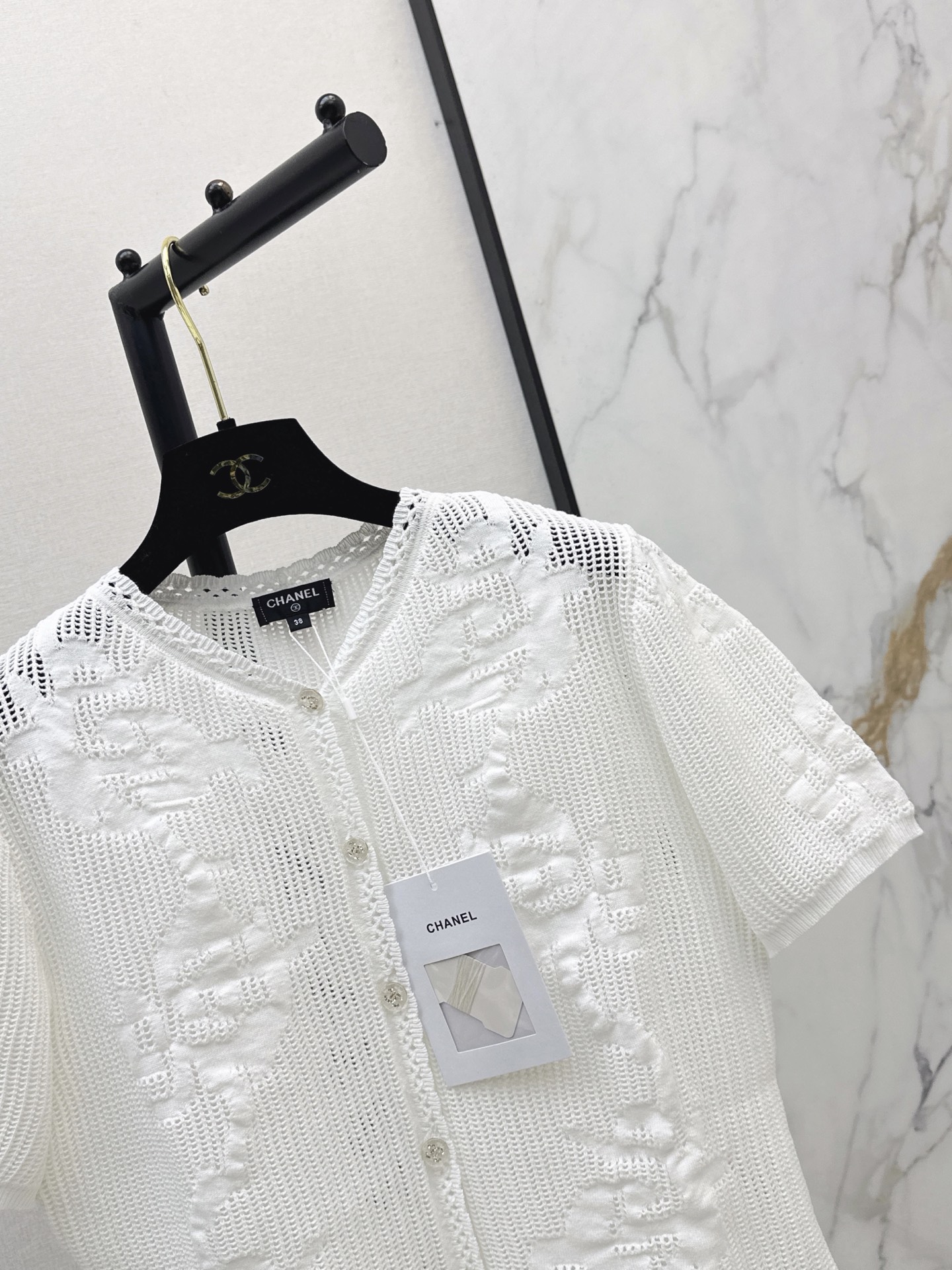 Chan 26ss hollow knit cardigan