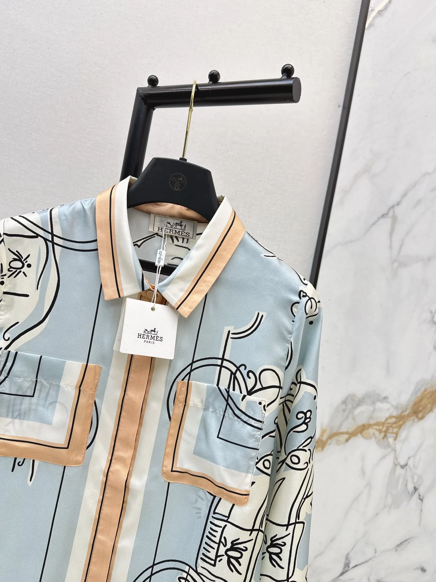 Herm 26ss print silk shirts