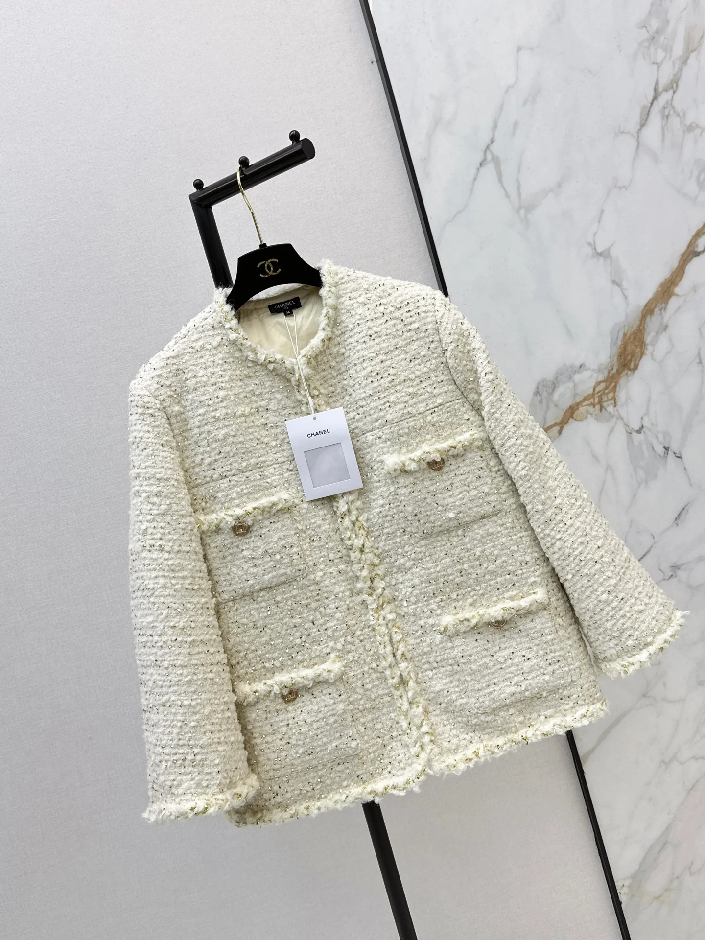 Chan 26ss woven tweed down jacket
