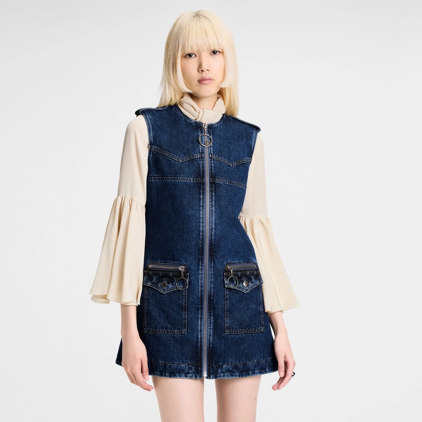 Louis 25fw sleeveless denim dress