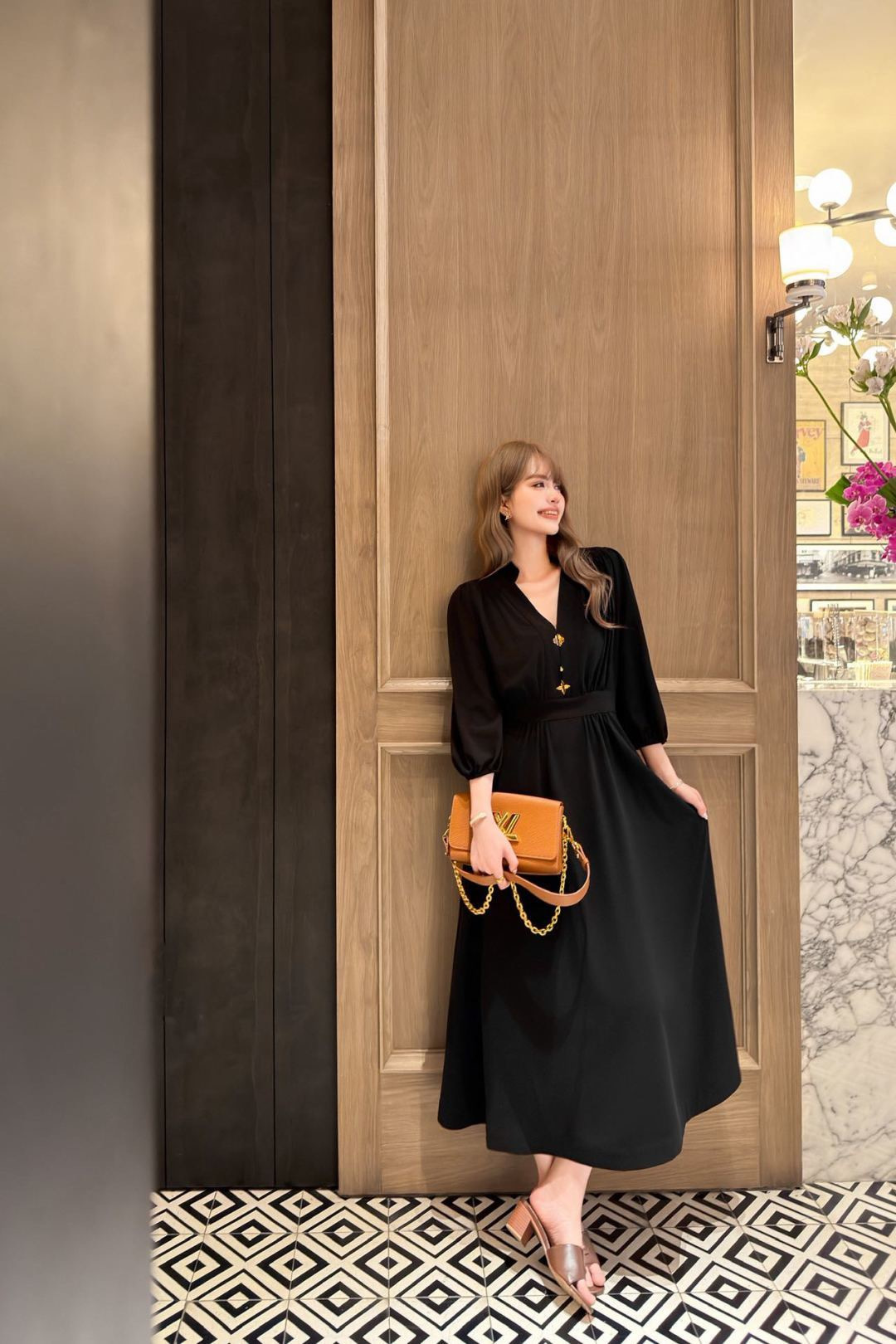 Loui 26ss empire-waist maxi dress
