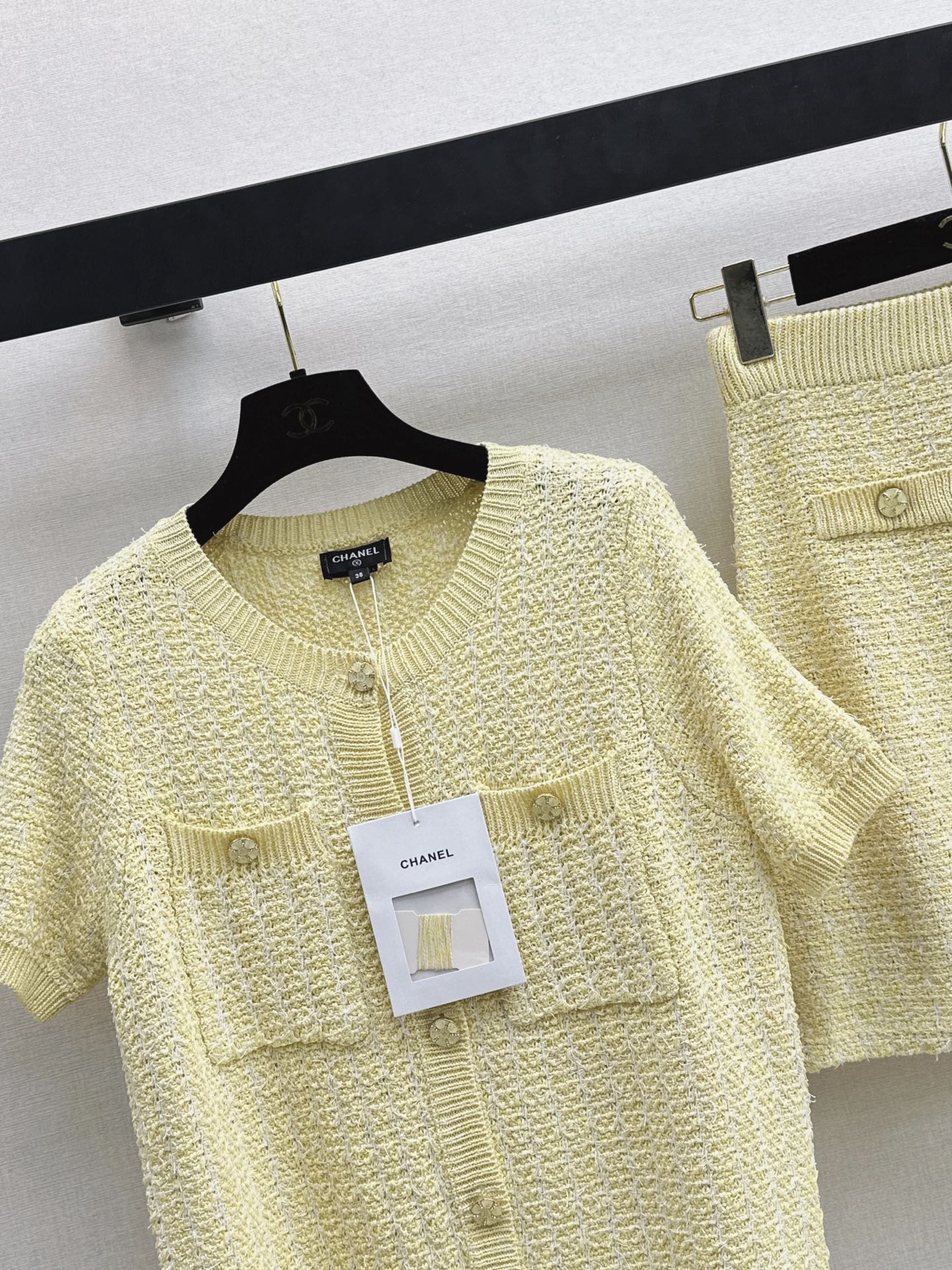 Chan 26ss knit cardigan skirt sets