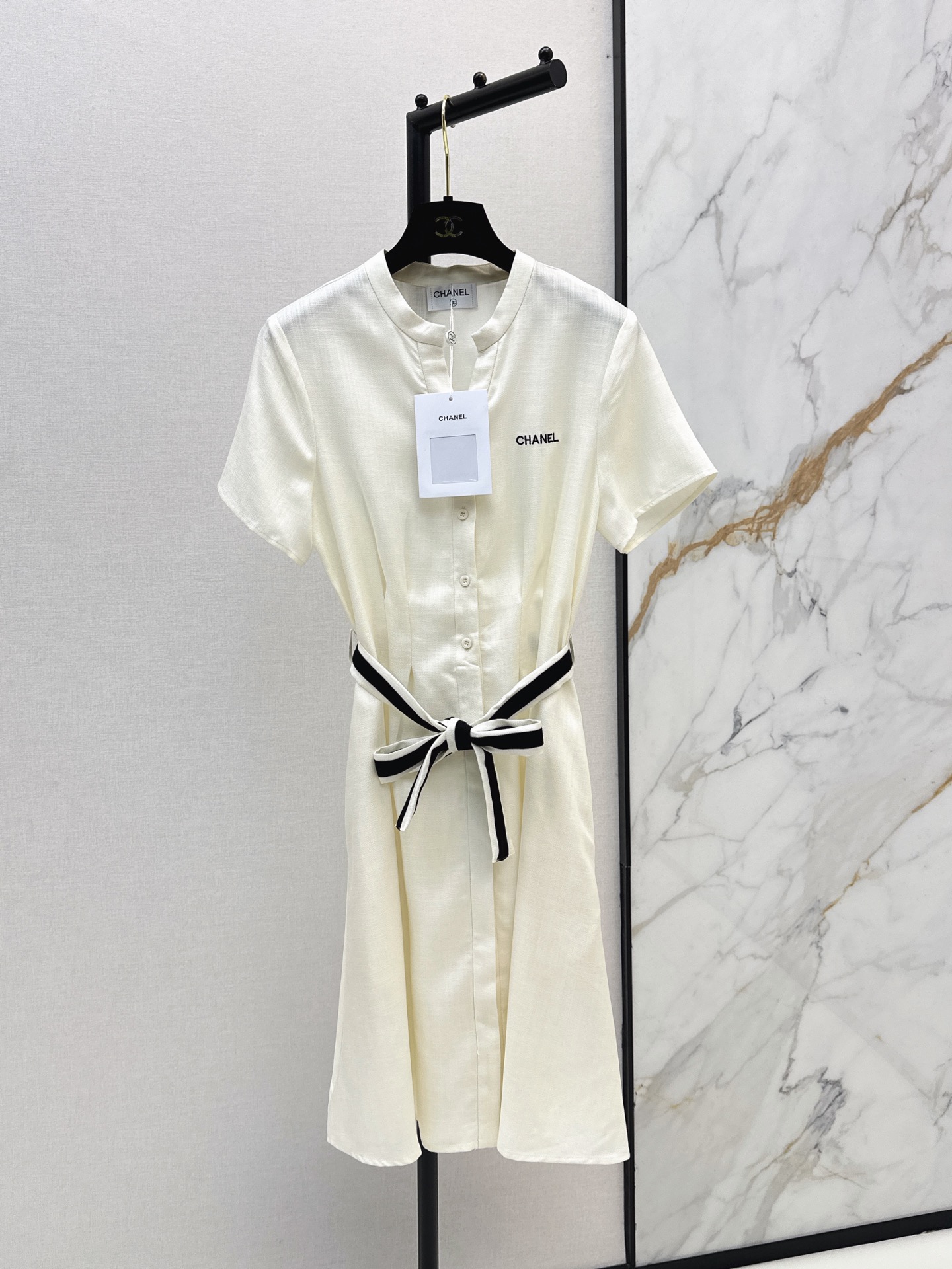 Chan 26ss belted shirt dress