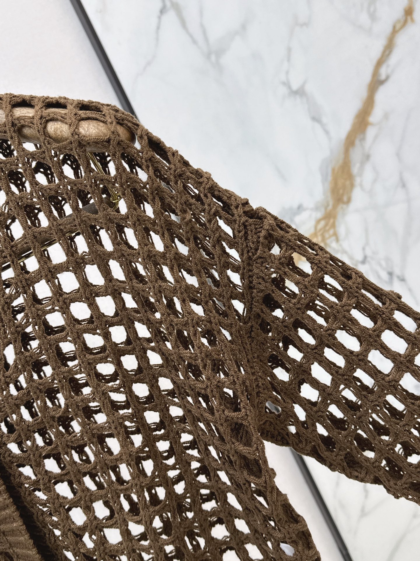 Brun 26ss hollow knit cardigan