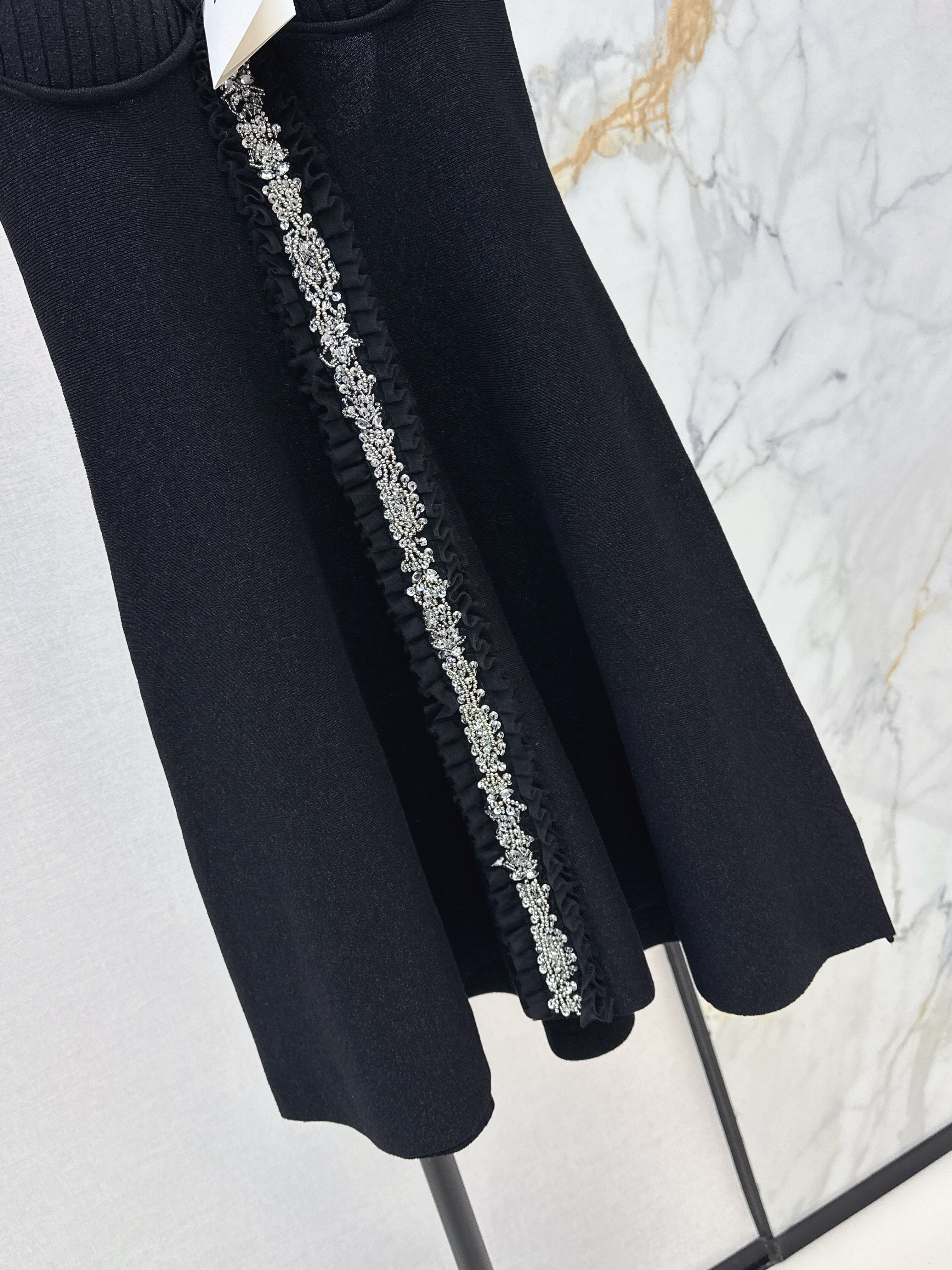 Bal 26ss halter knit beading dress