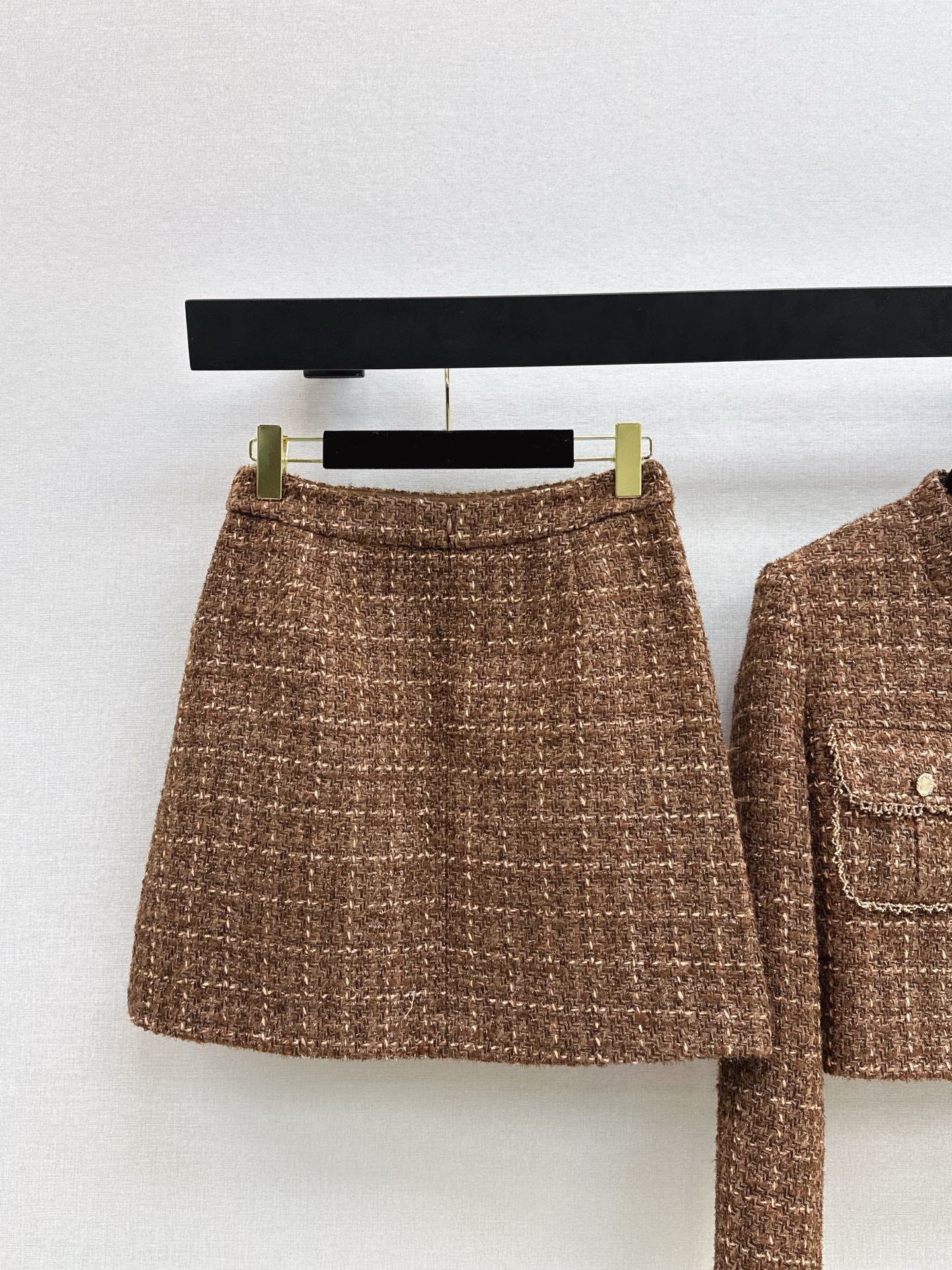 Chan 26ss woven jacket skirts sets