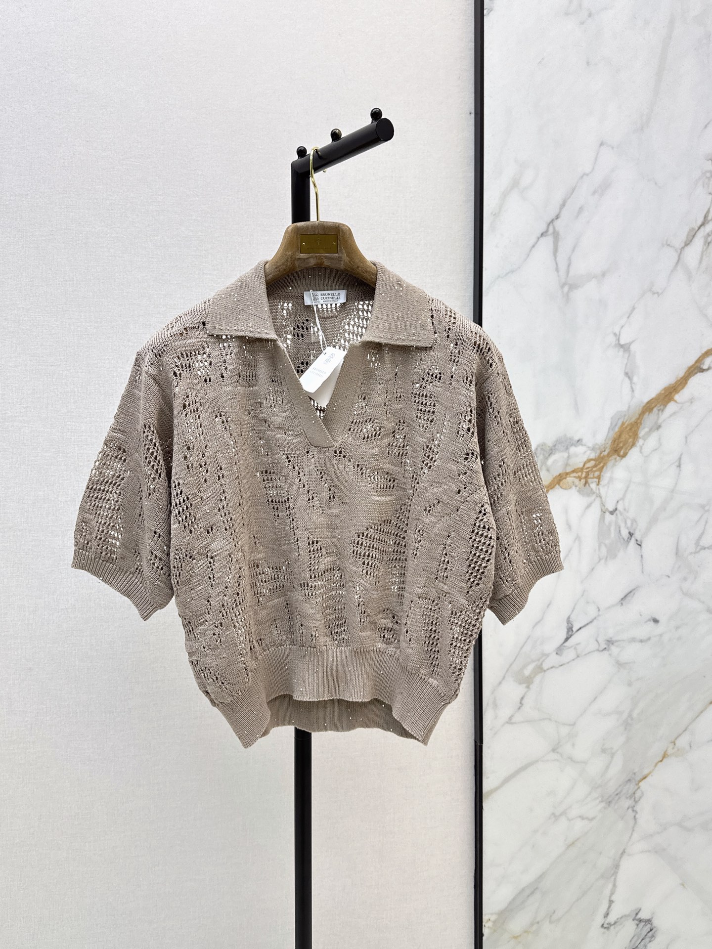 Brun 26ss hollow knitwear