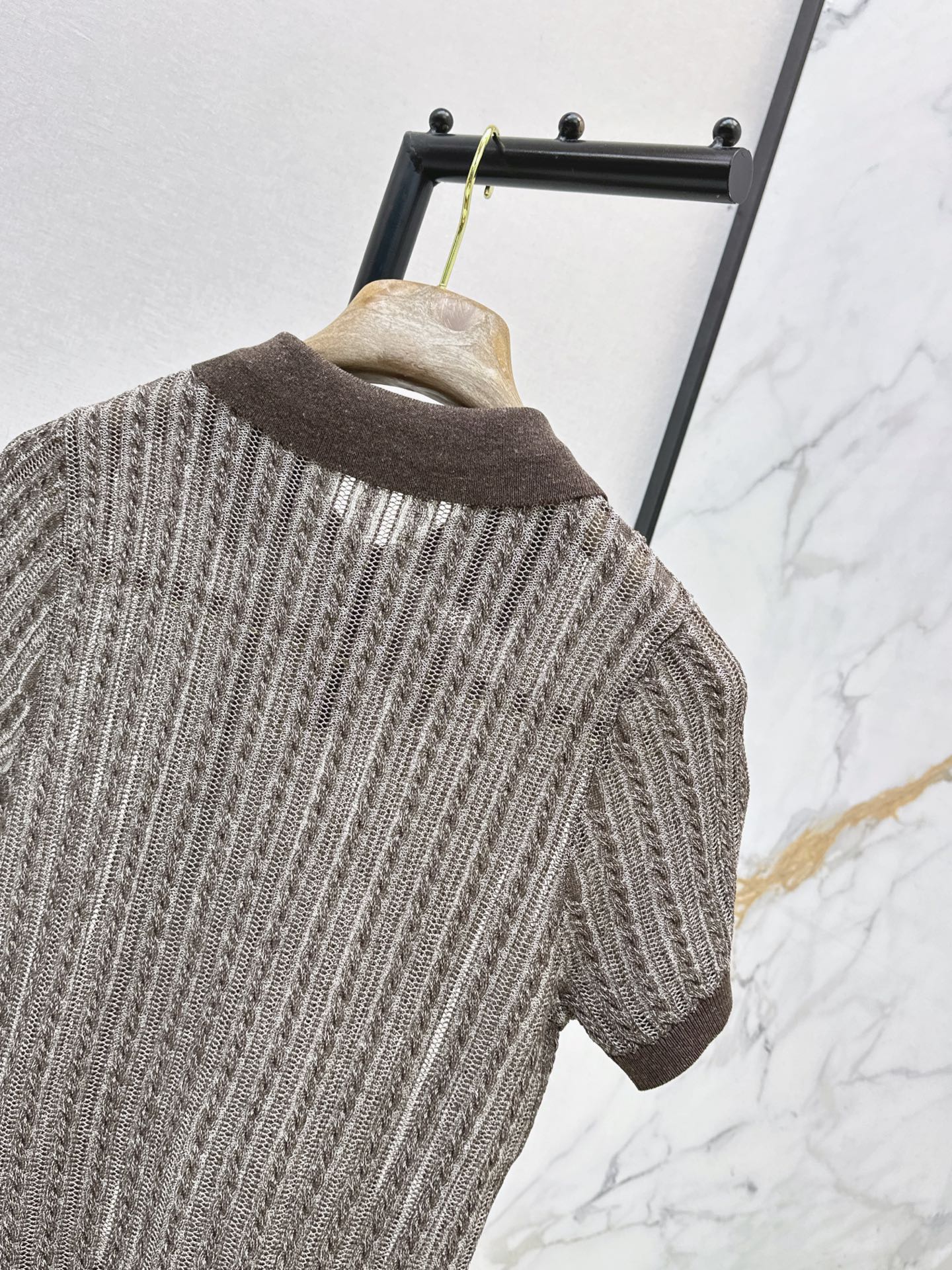 Brun 26ss hollow knit polo