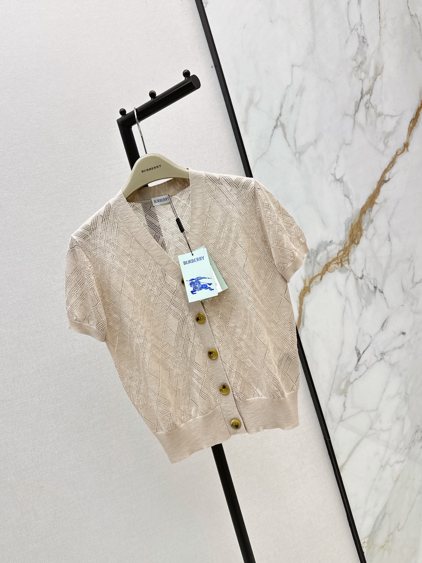 Bur 26ss check jacquard knitwear