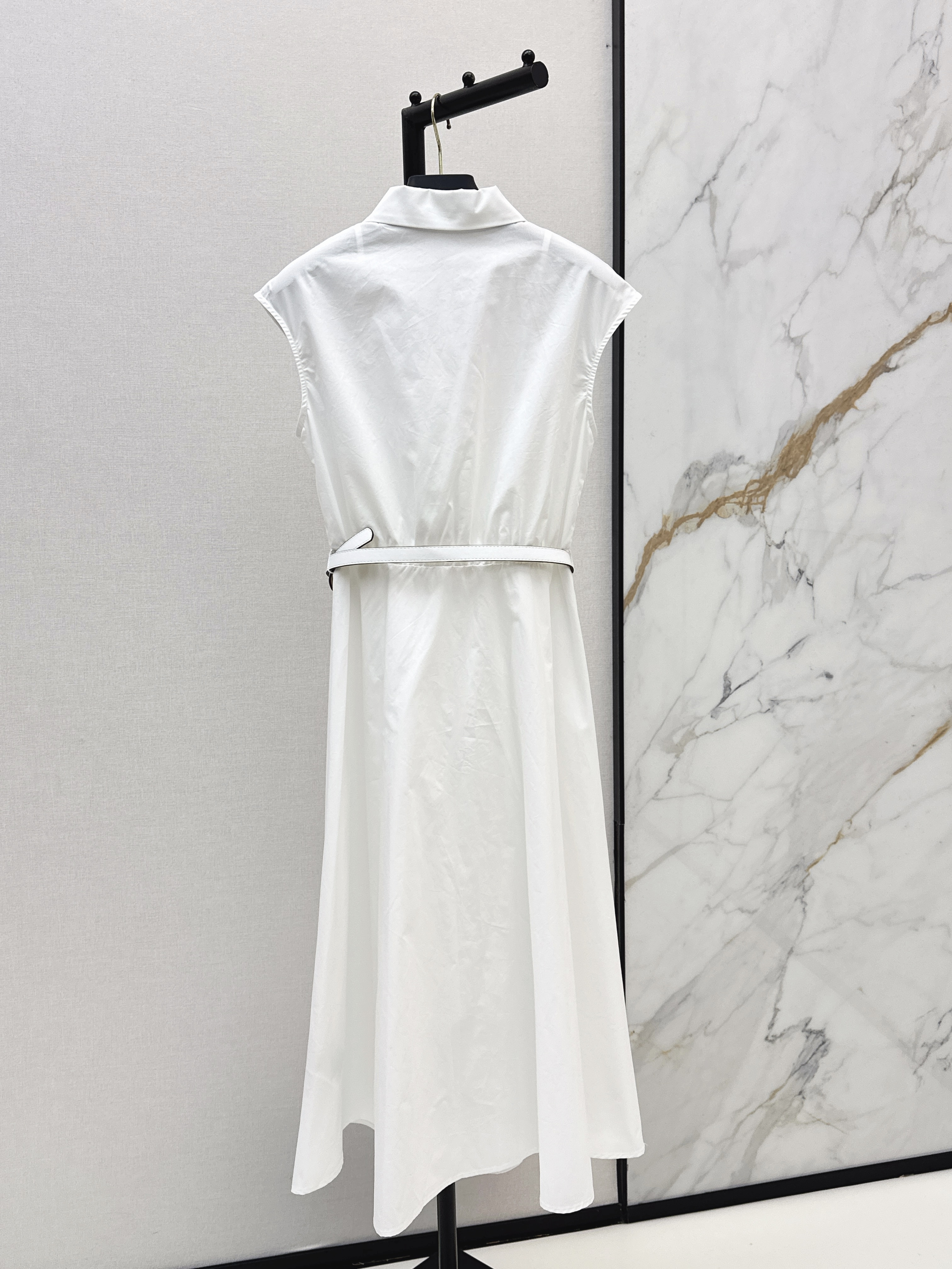 Valen 26ss lace hollow belted dress