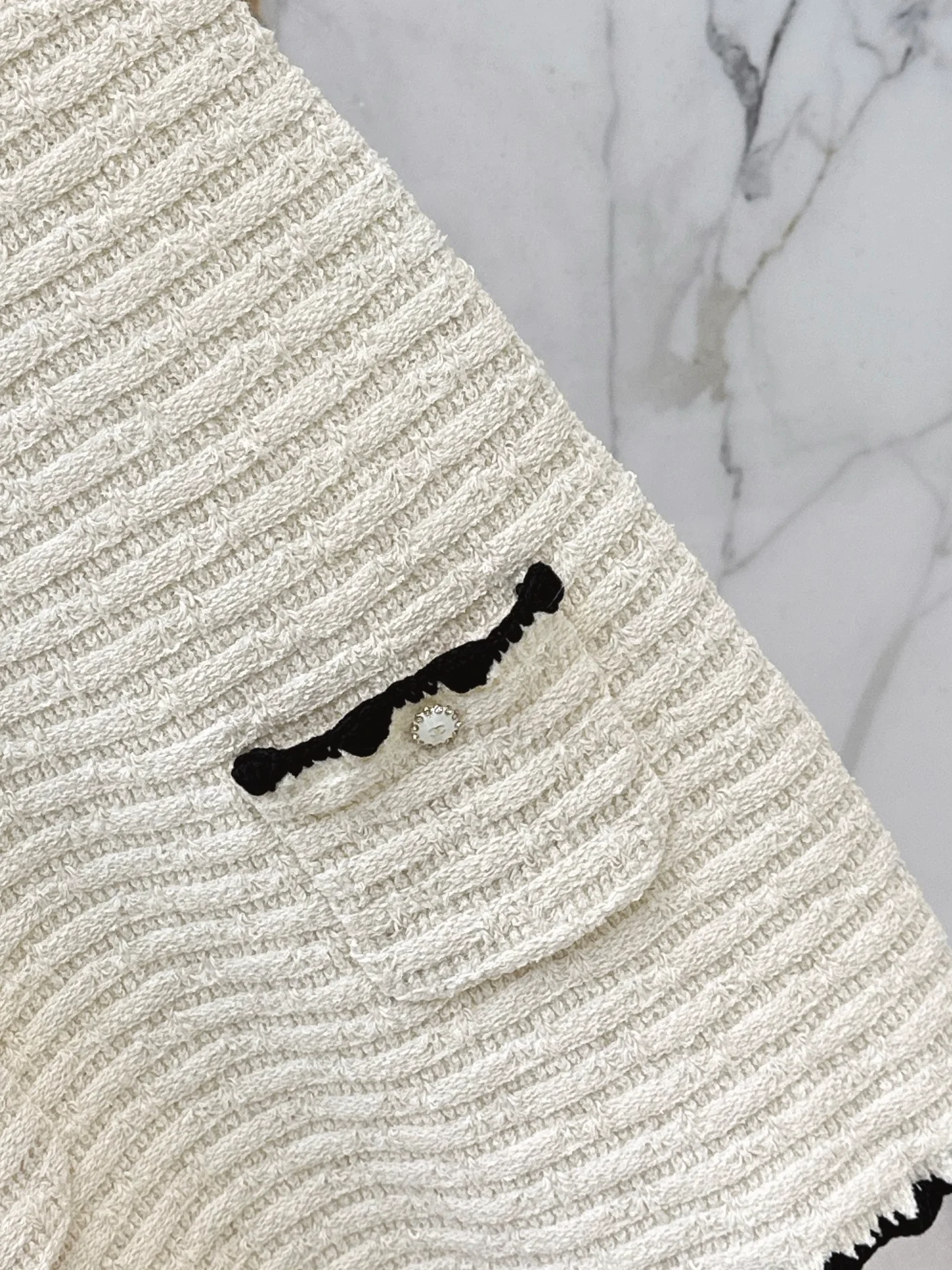 Chan 26ss woven knitted sleeveless dress