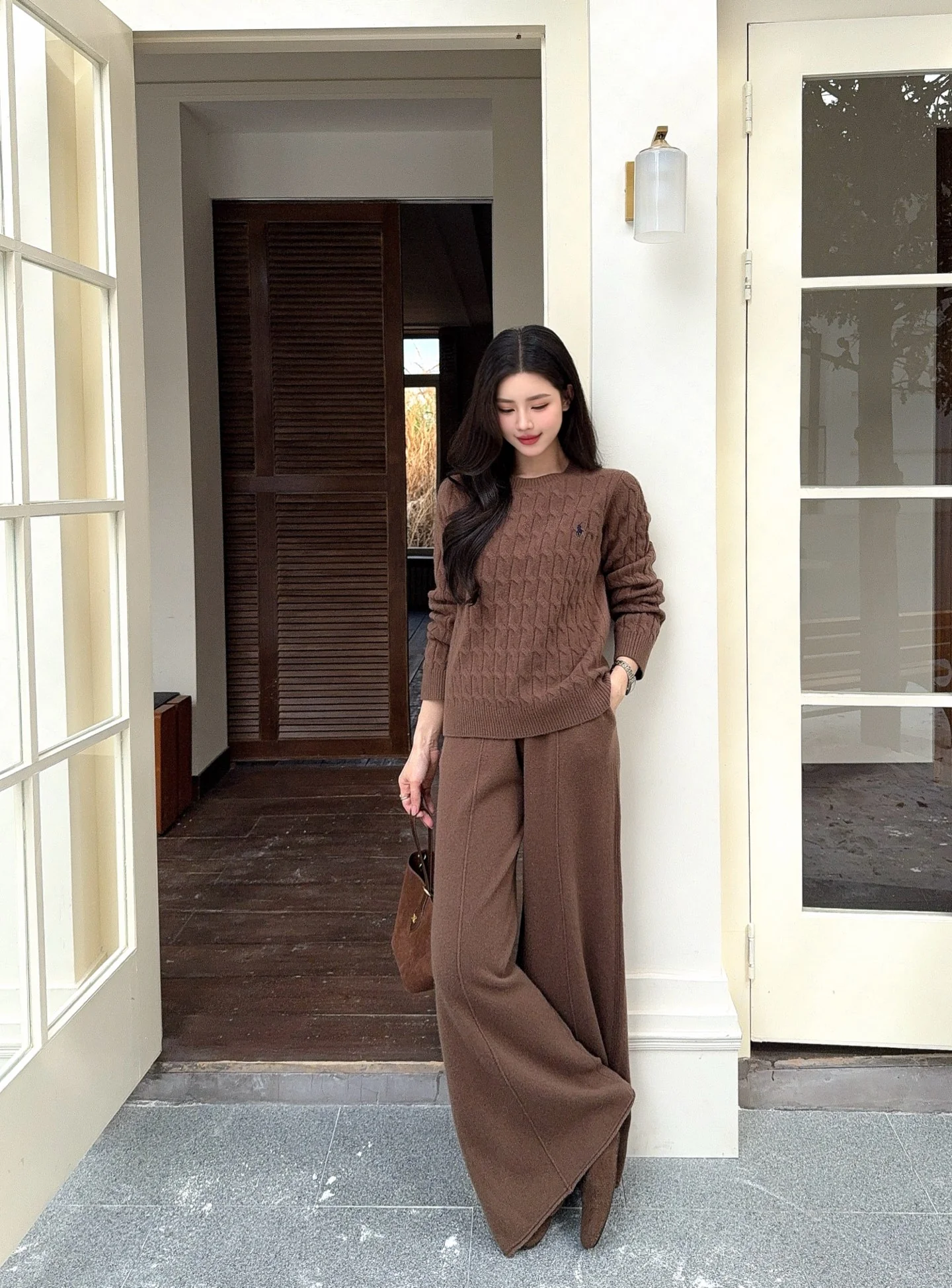 Ralp 25fw wool sweater +wide-leg pants