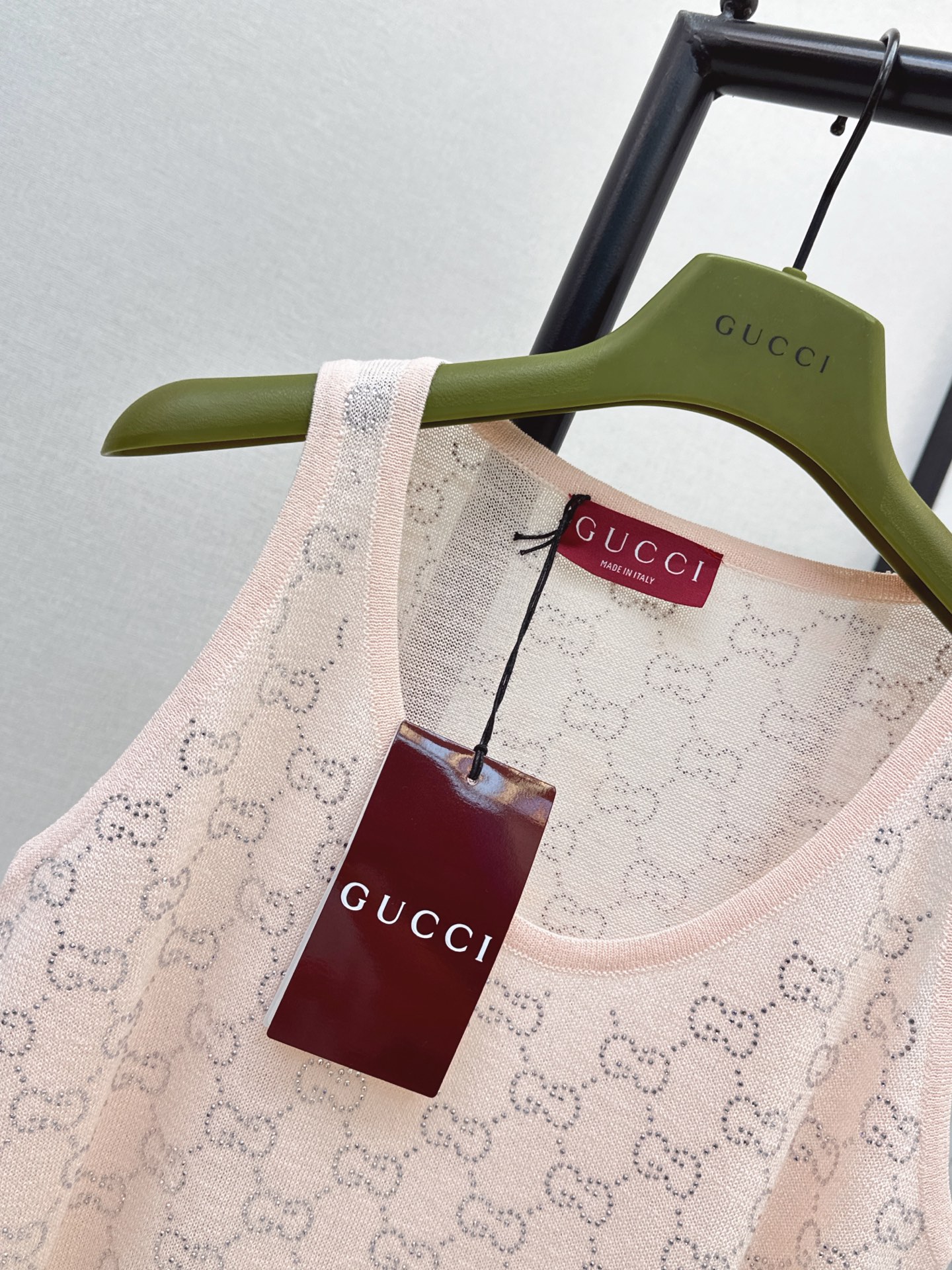 Guc 26ss rhinestone knit vest