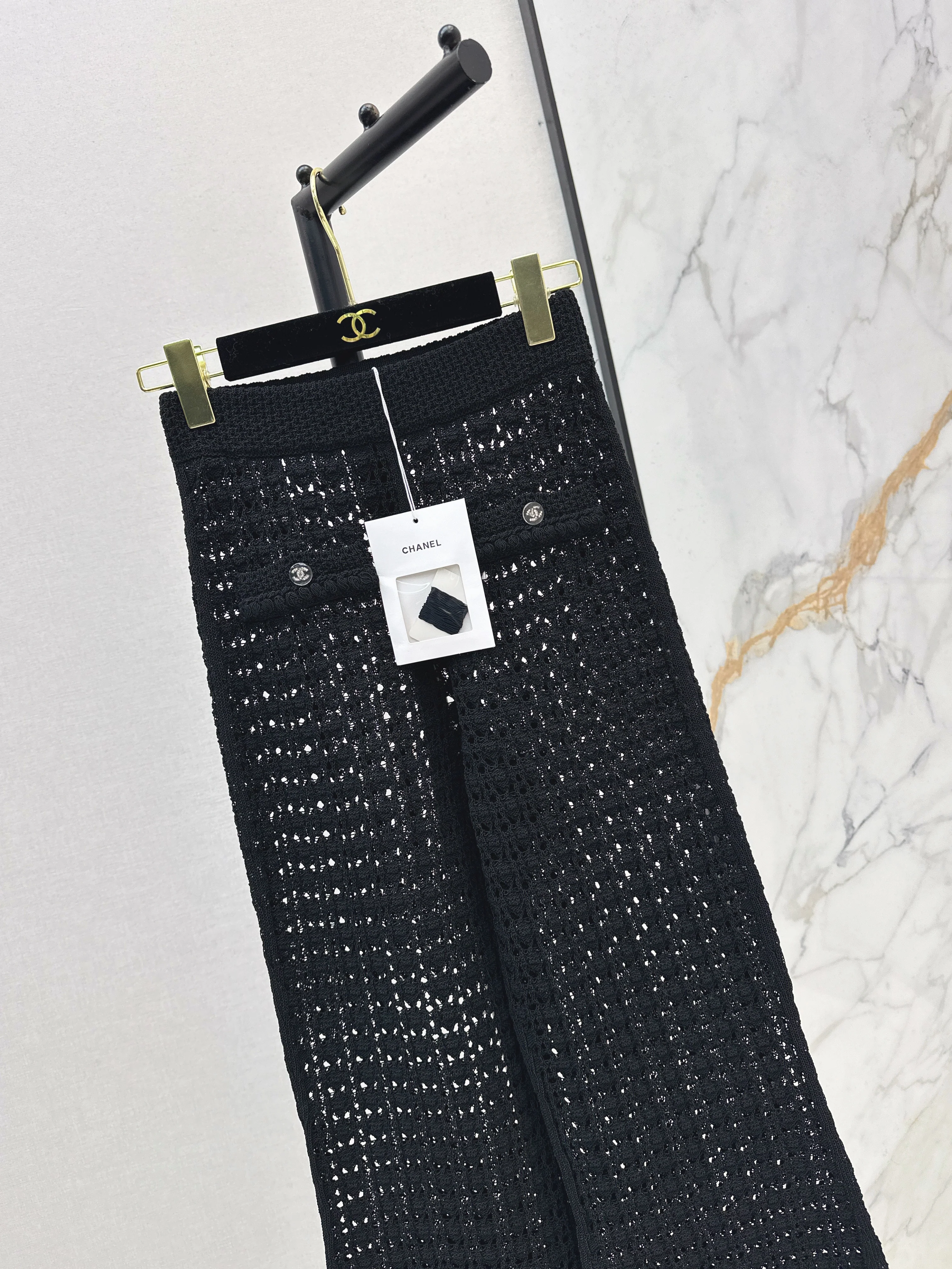 Chan 26ss hollow knit pants