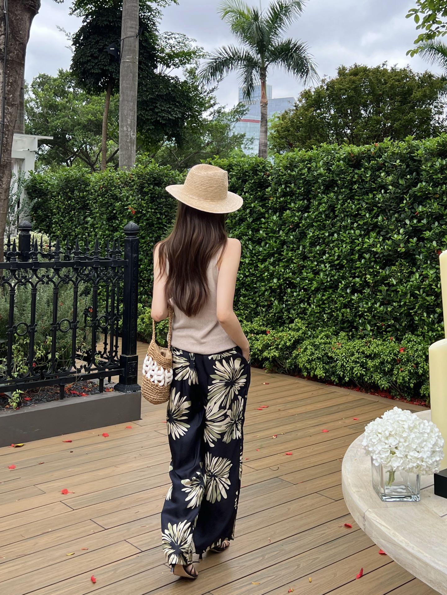 Brun 26ss print silk pants