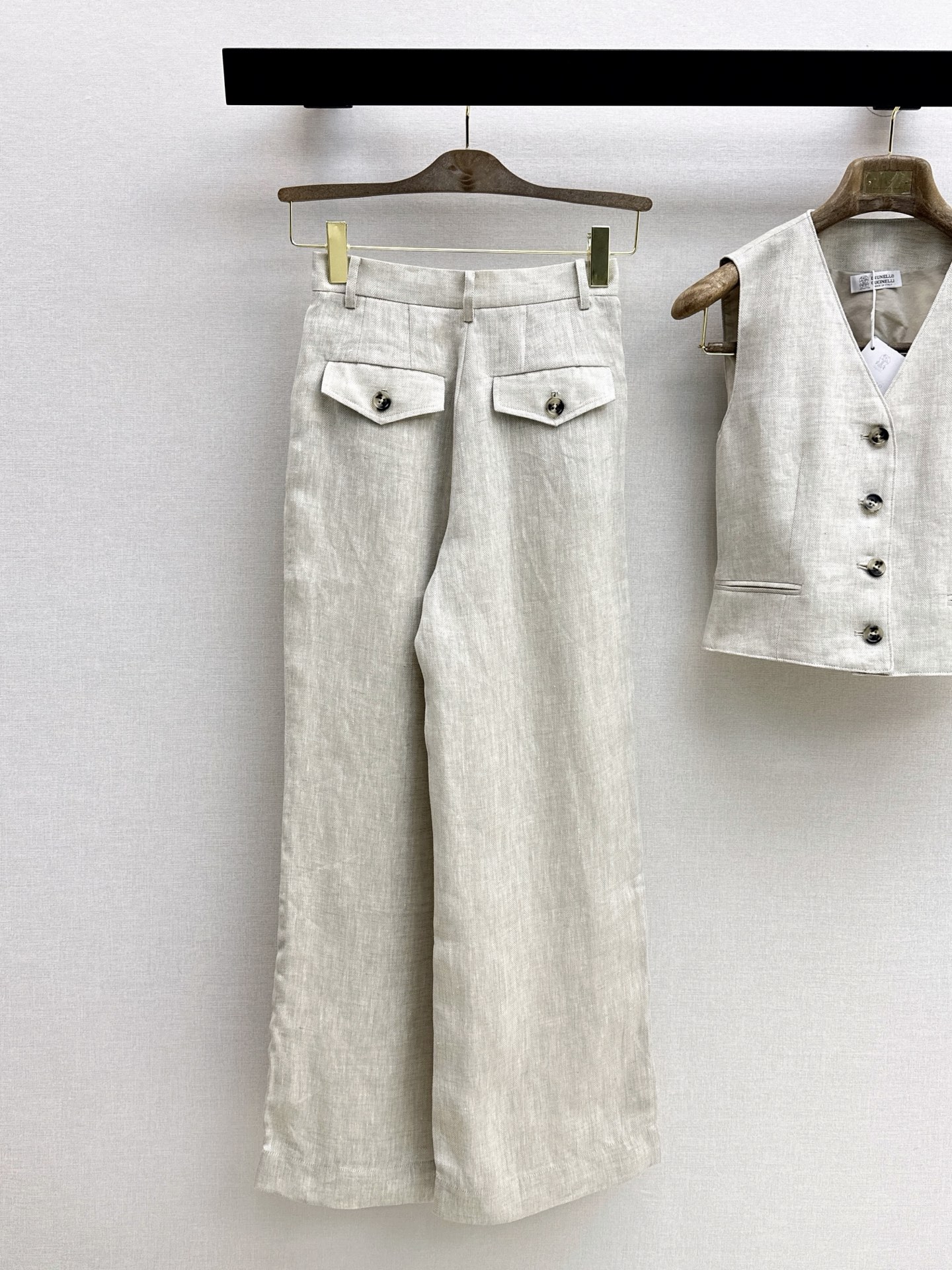 Brun 26ss linen vest pants set