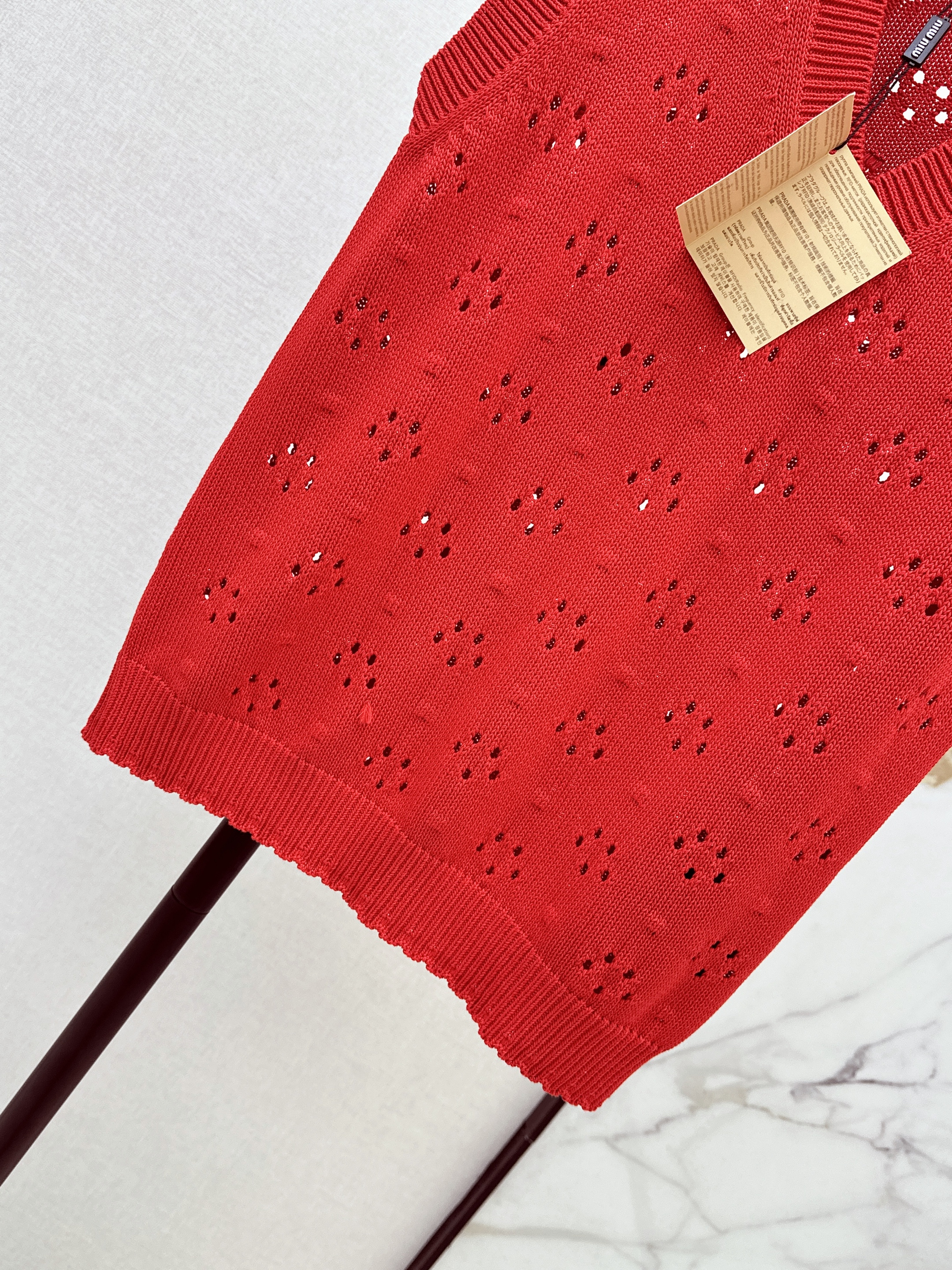 Miu 26ss hollow knit vest