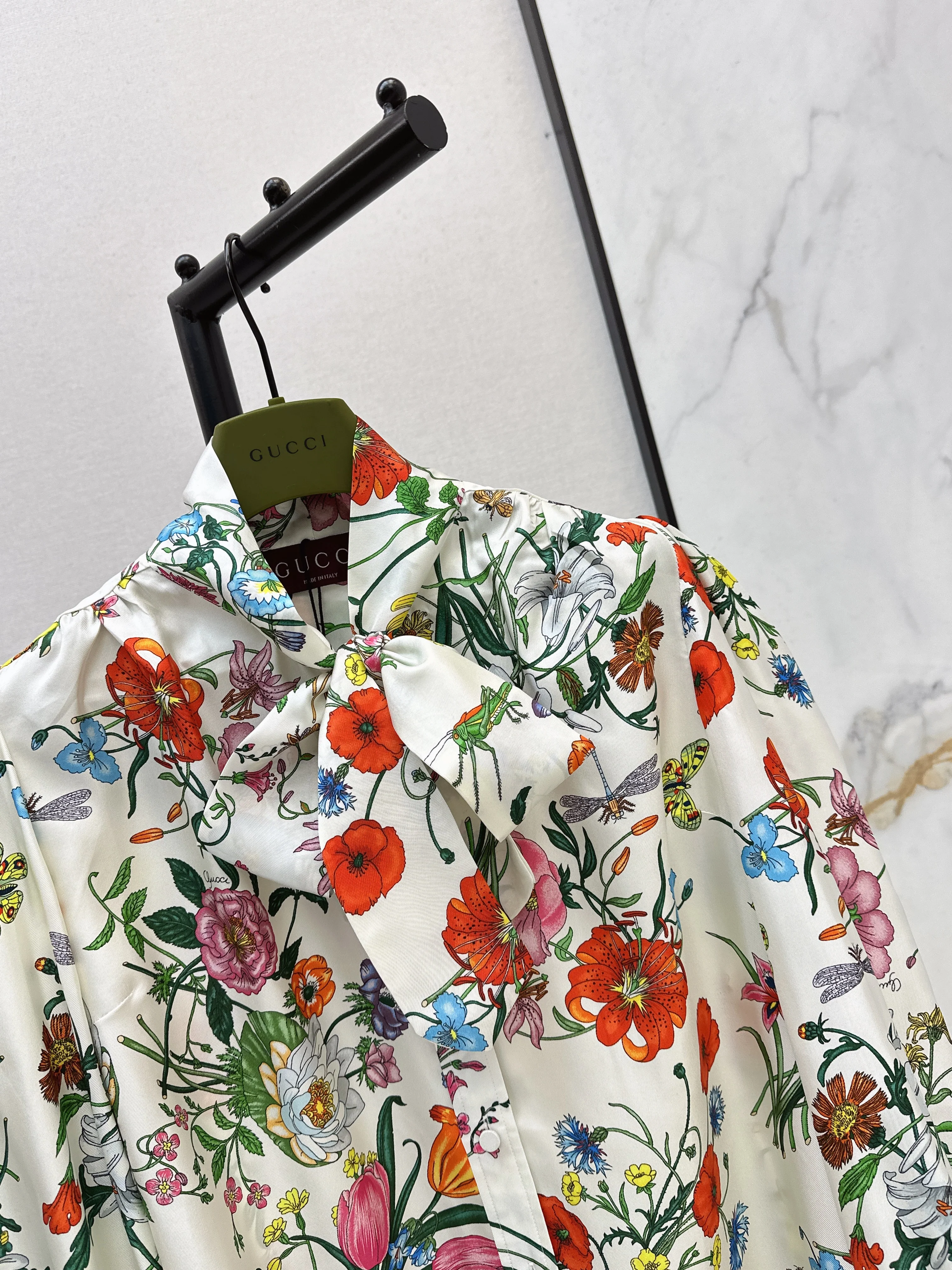 Gucc 26ss flower silk shirts