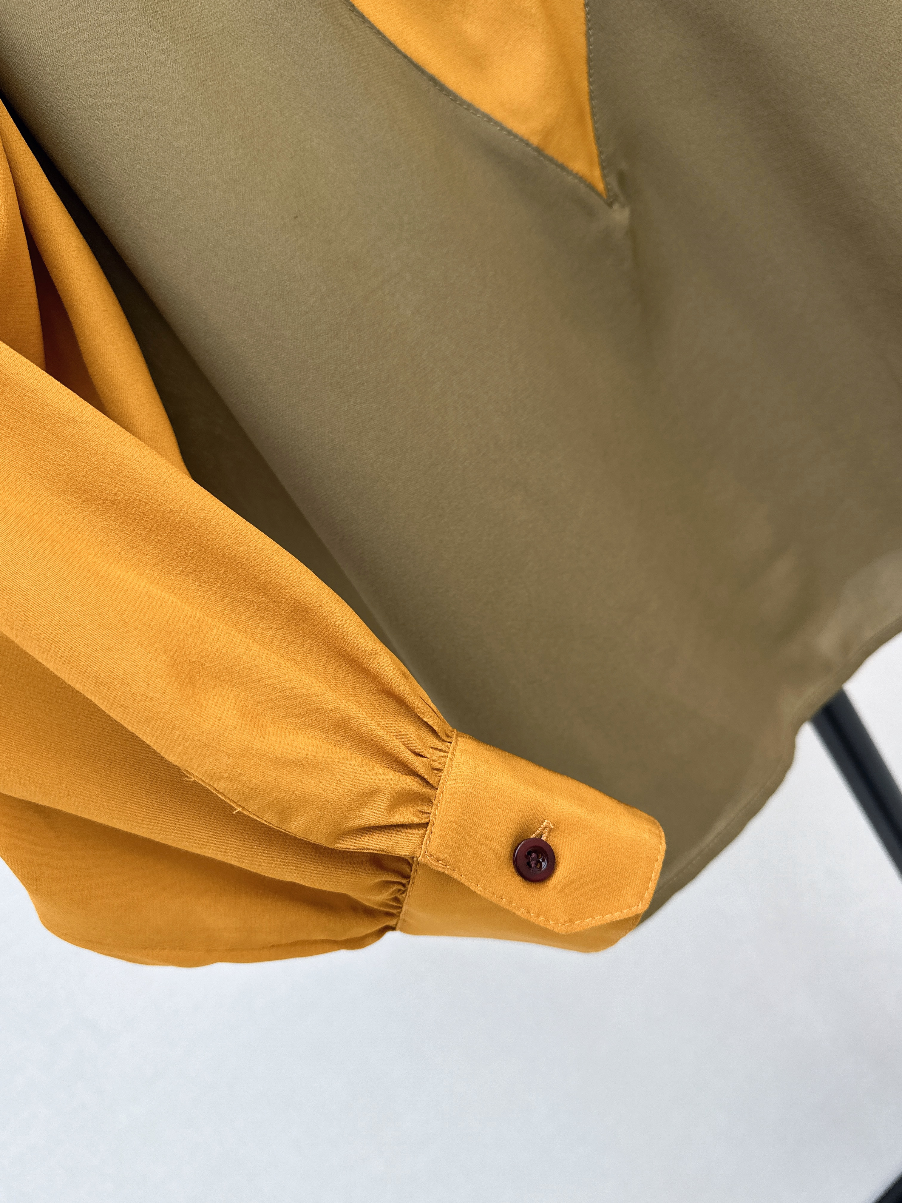 Saint 26ss coloblock silk shirt