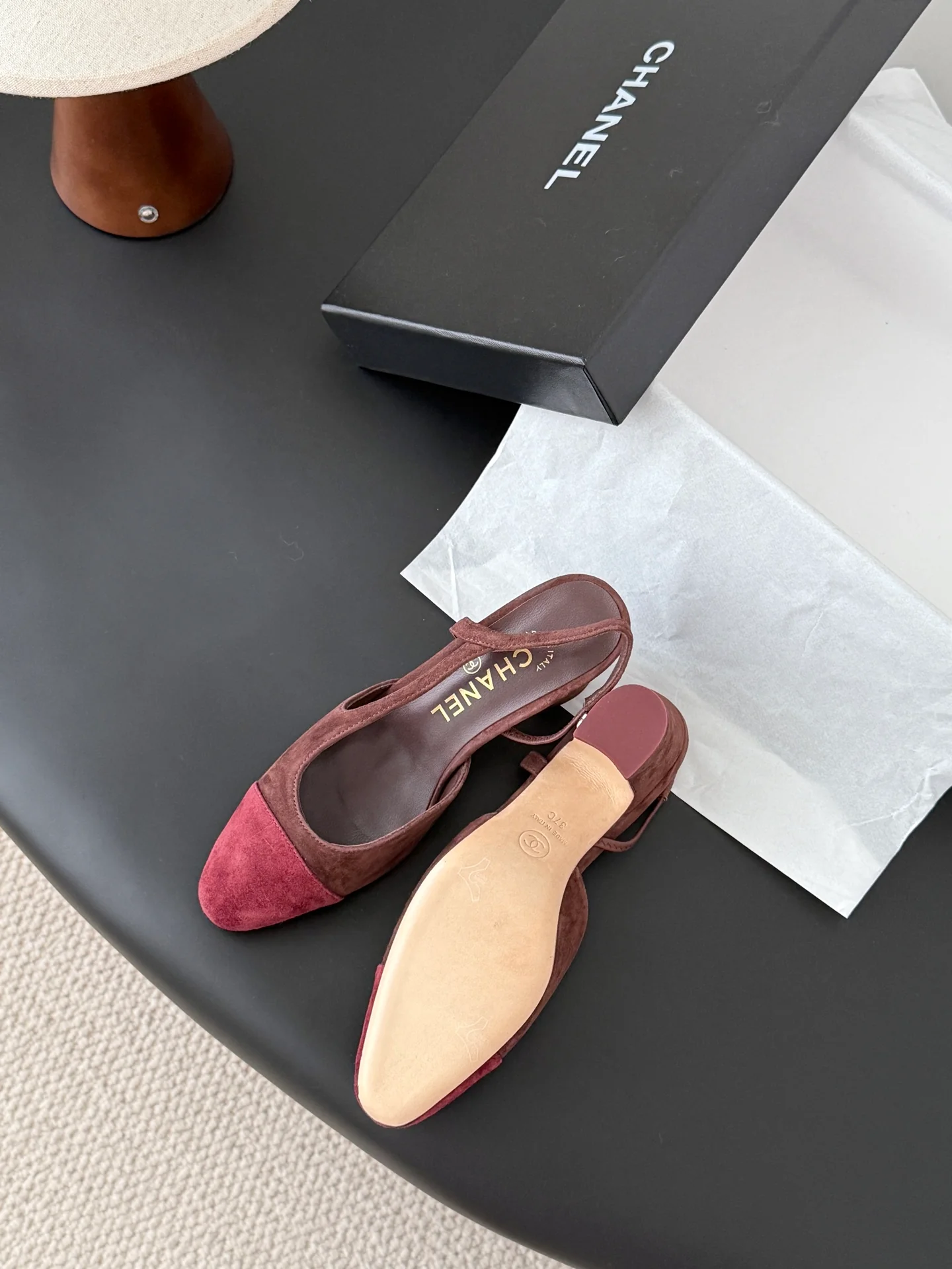 Chan 25fw slingback chunky heels