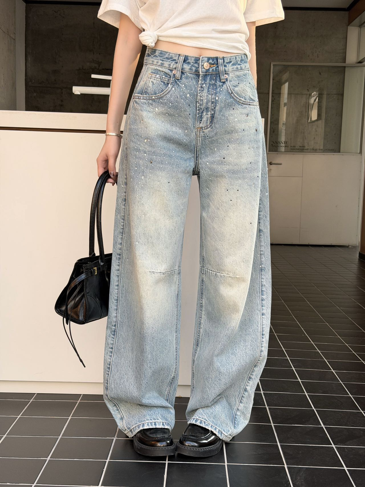 Celi 26ss rhinestone jeans