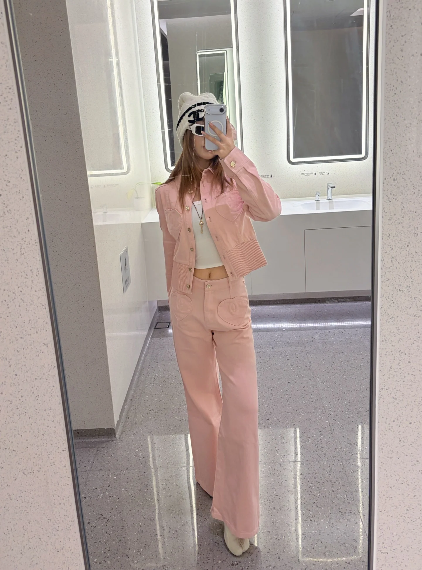 Chan 26ss heart denim jacket