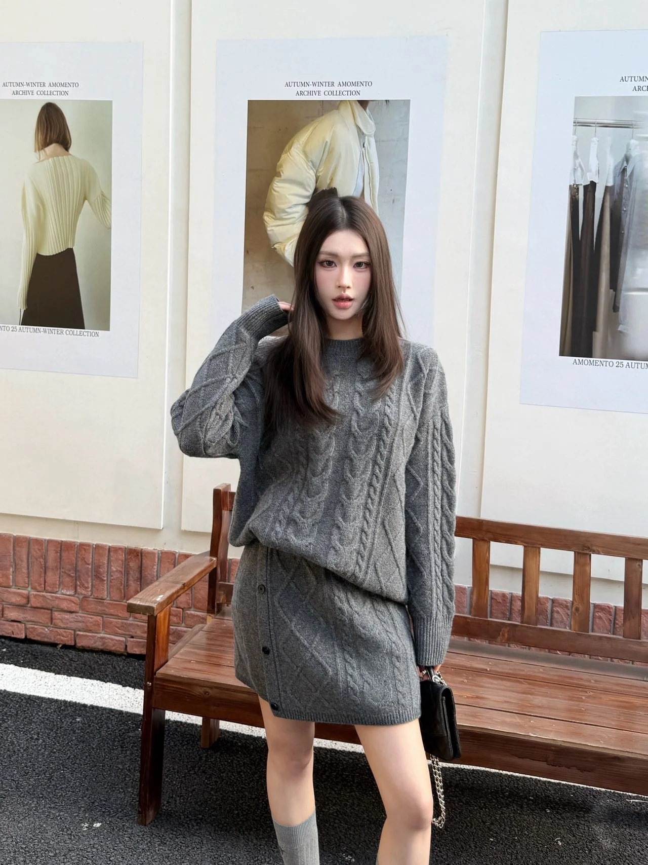 Max 26ss outfit sets sweater skirts