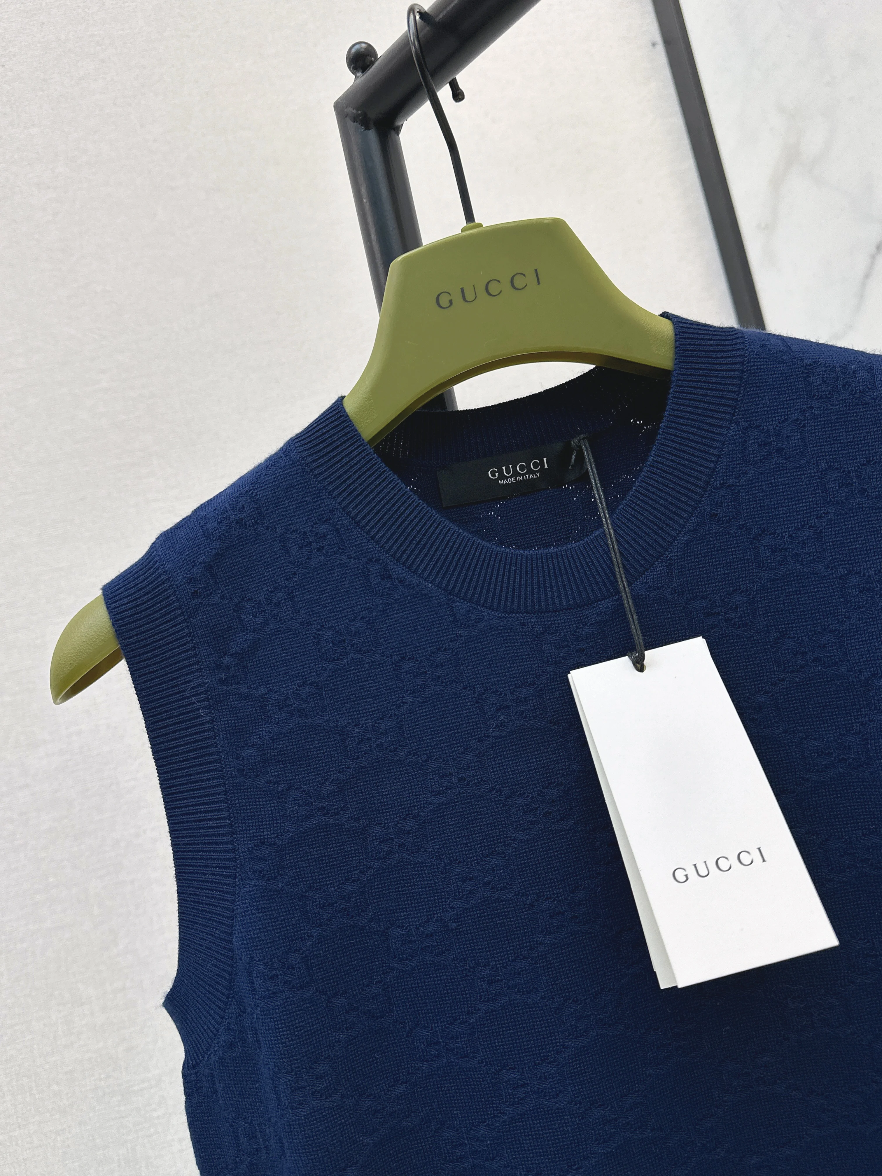 Gucc 26ss jacquard knitted vest