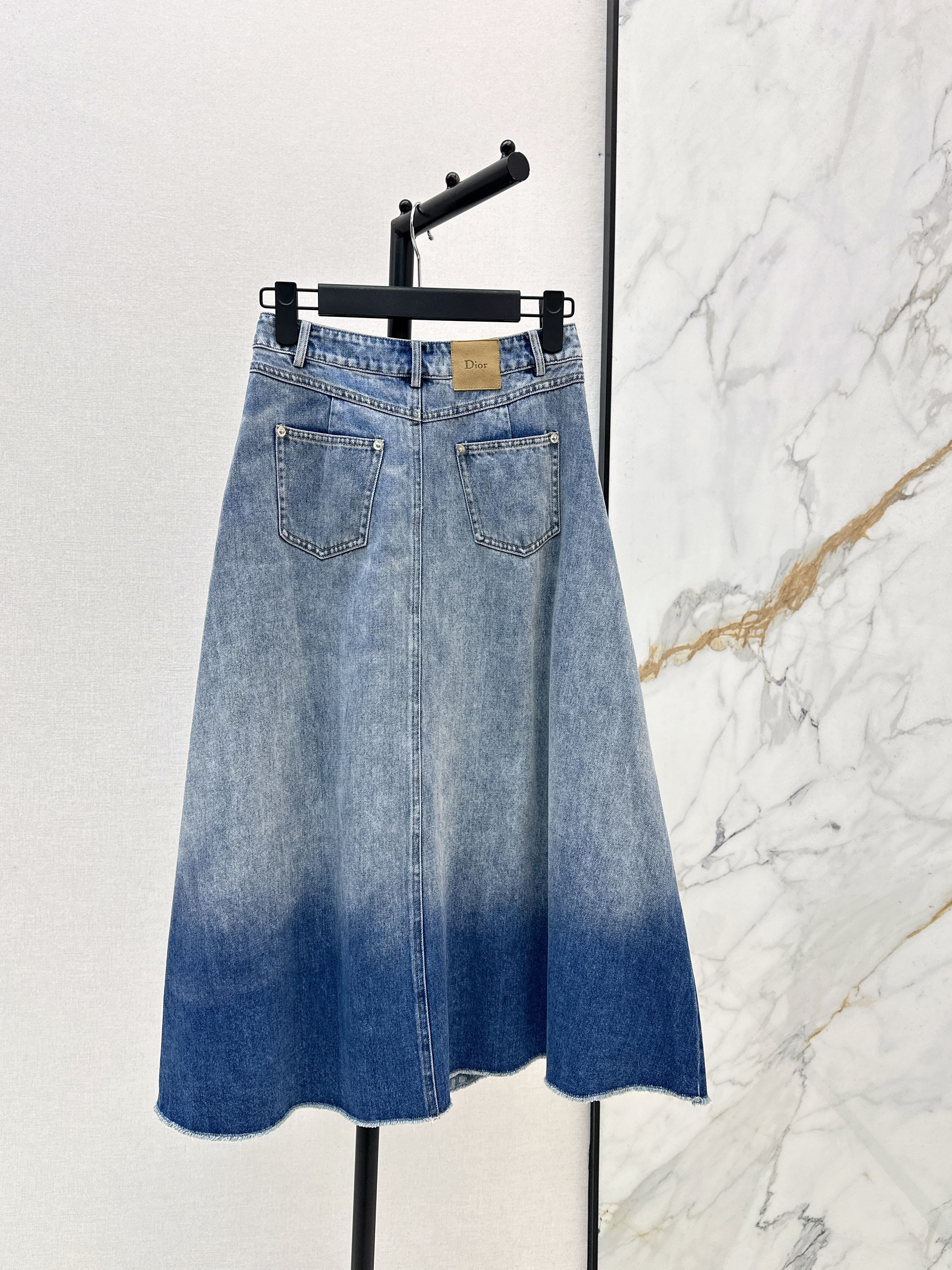 CD 26ss gradient denim a-line skirt