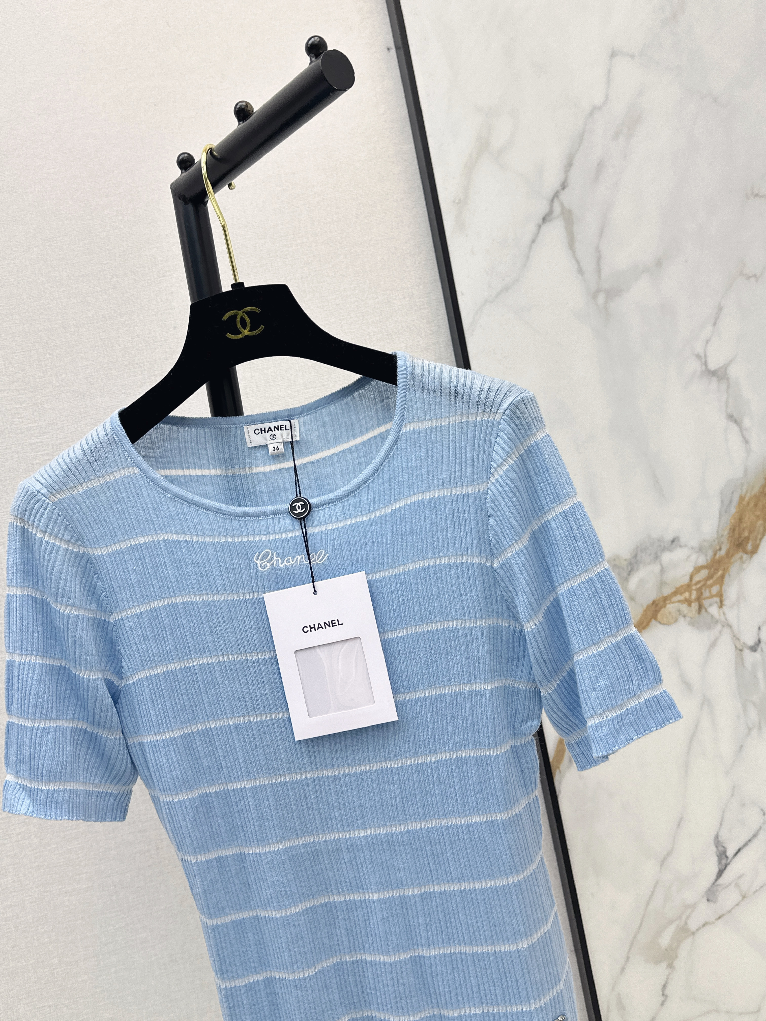 Chan 26ss stripe knitwear