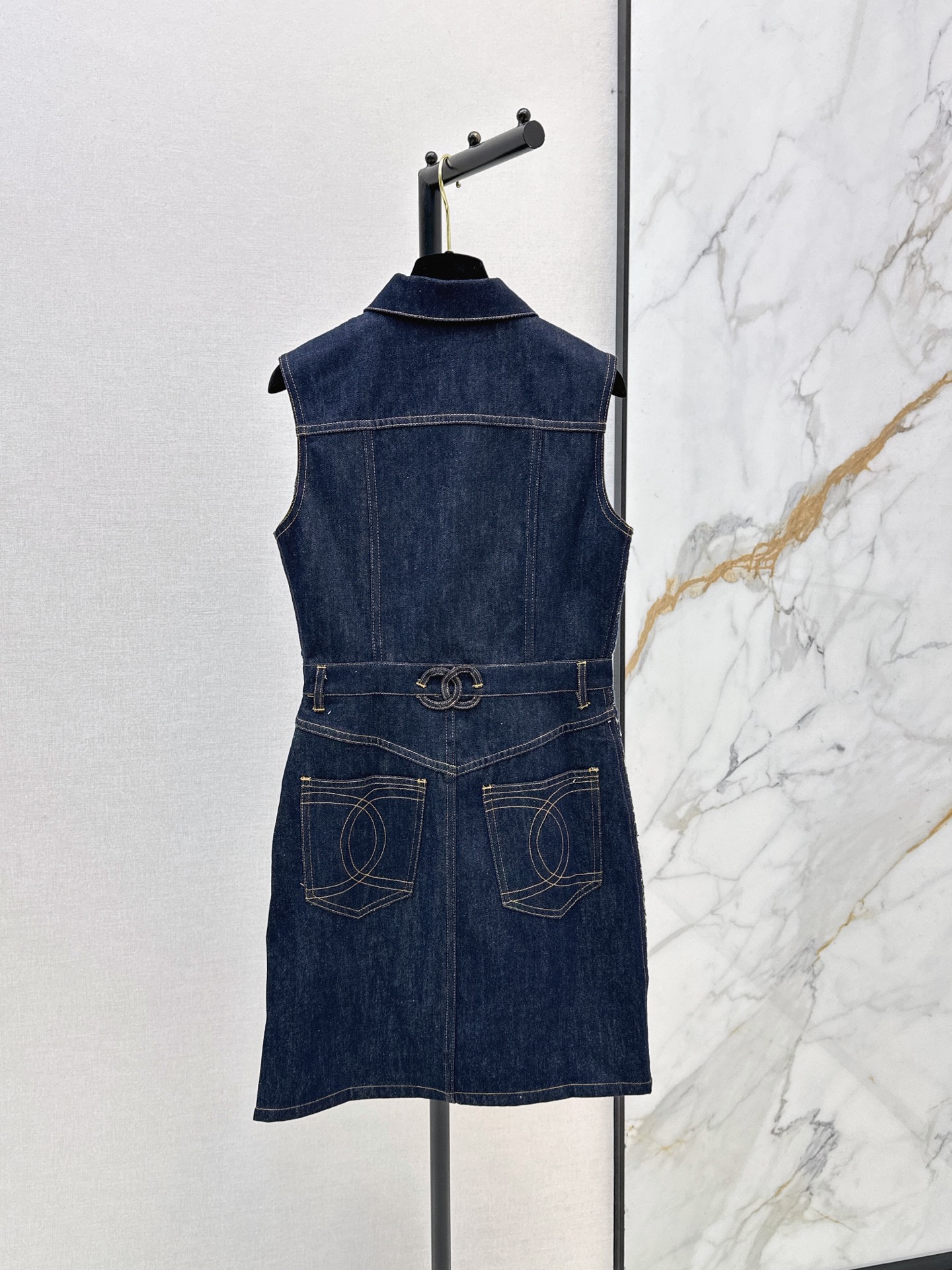 Chan 26ss woven denim dress