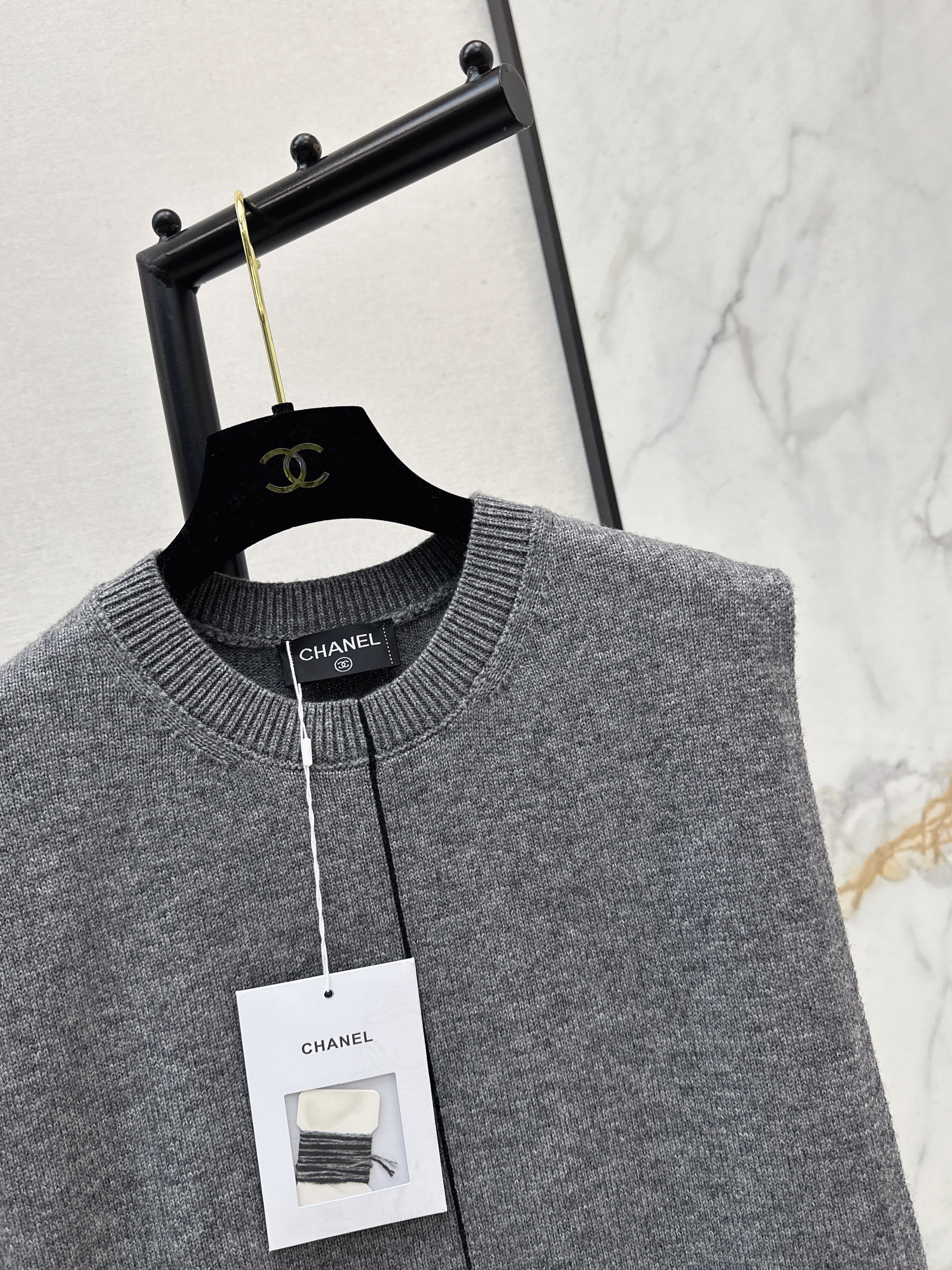 Chan 26ss jacquard knit vest