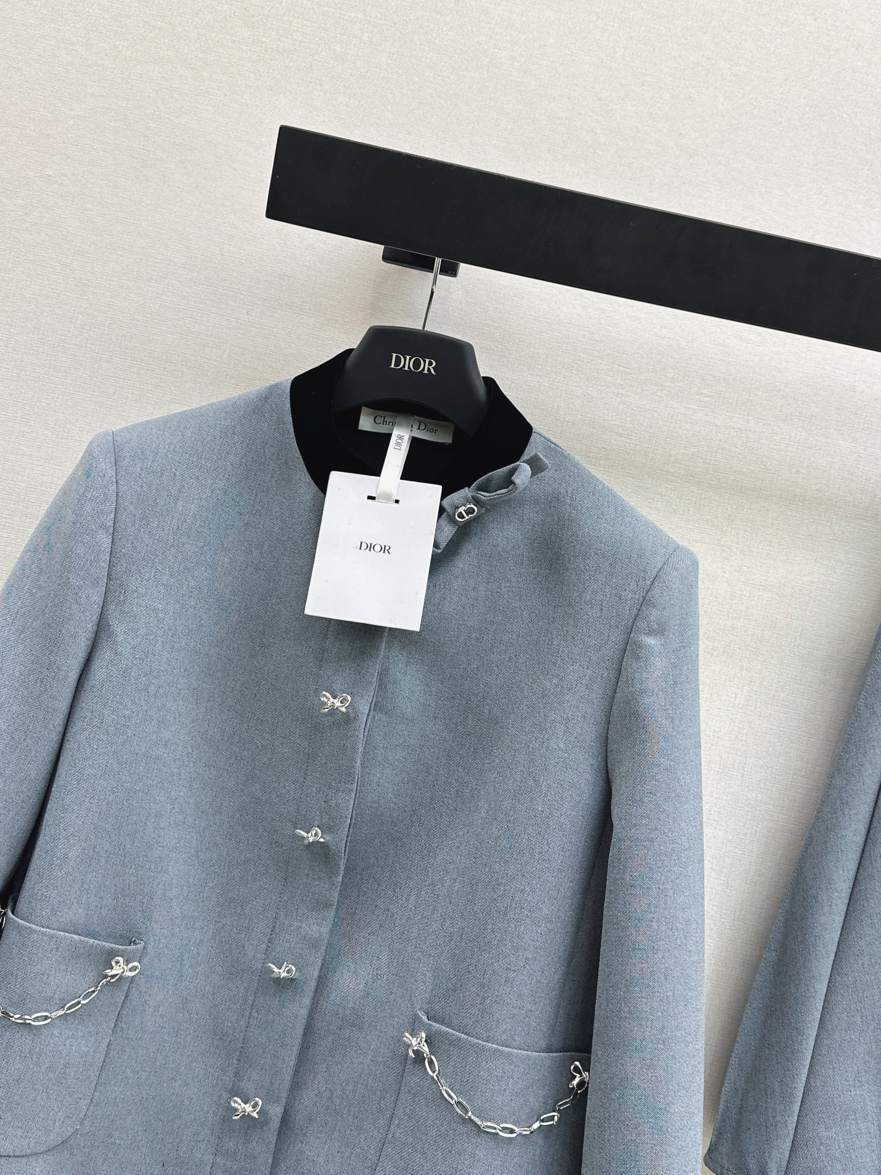 CD 26ss contrast stand-collar jacket