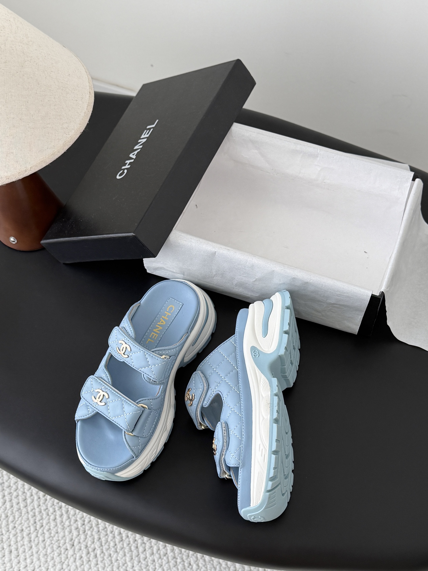 Chan 26ss velcro slippers