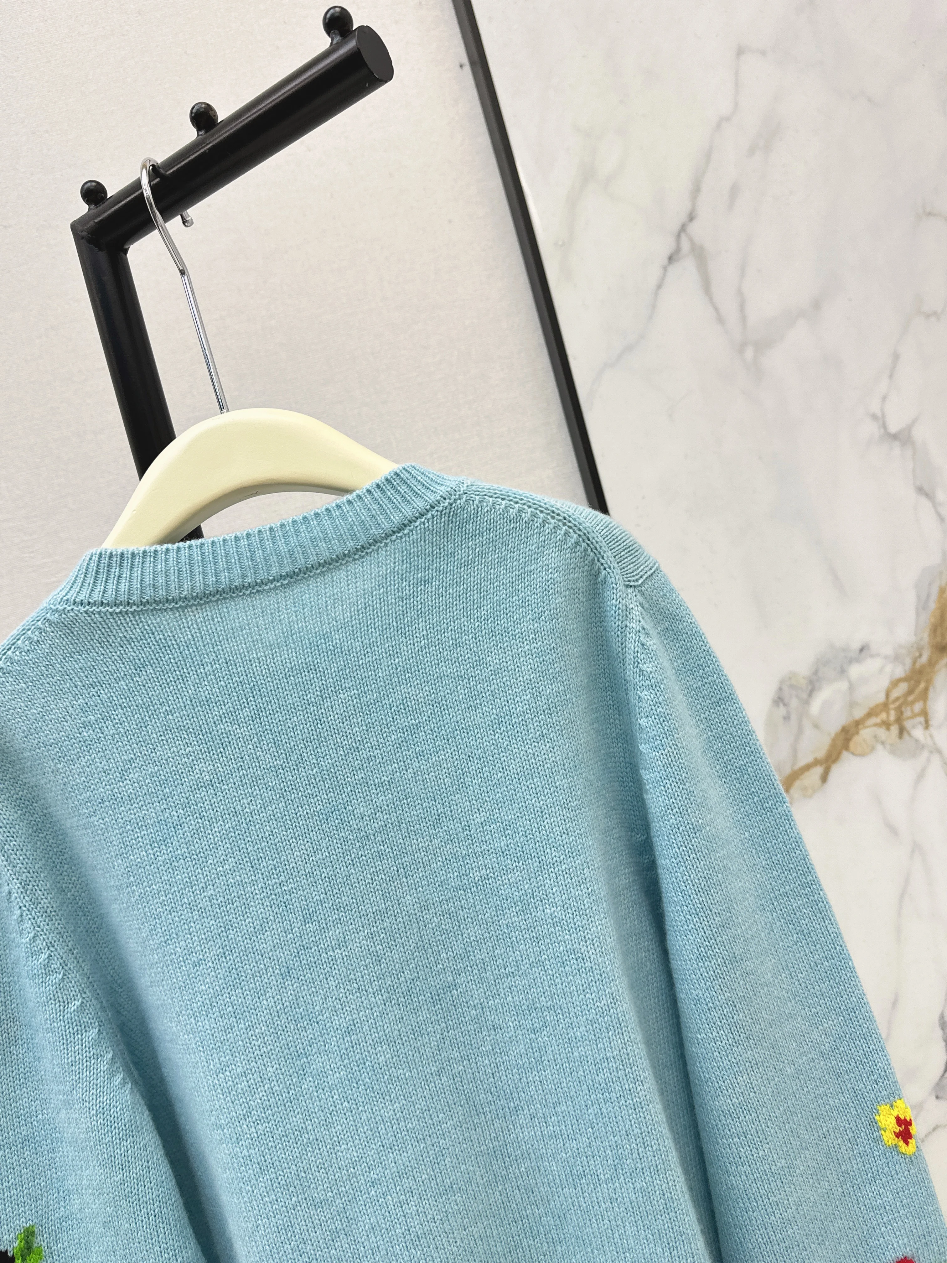 Erdo 26ss intarsia cashmere cardigan