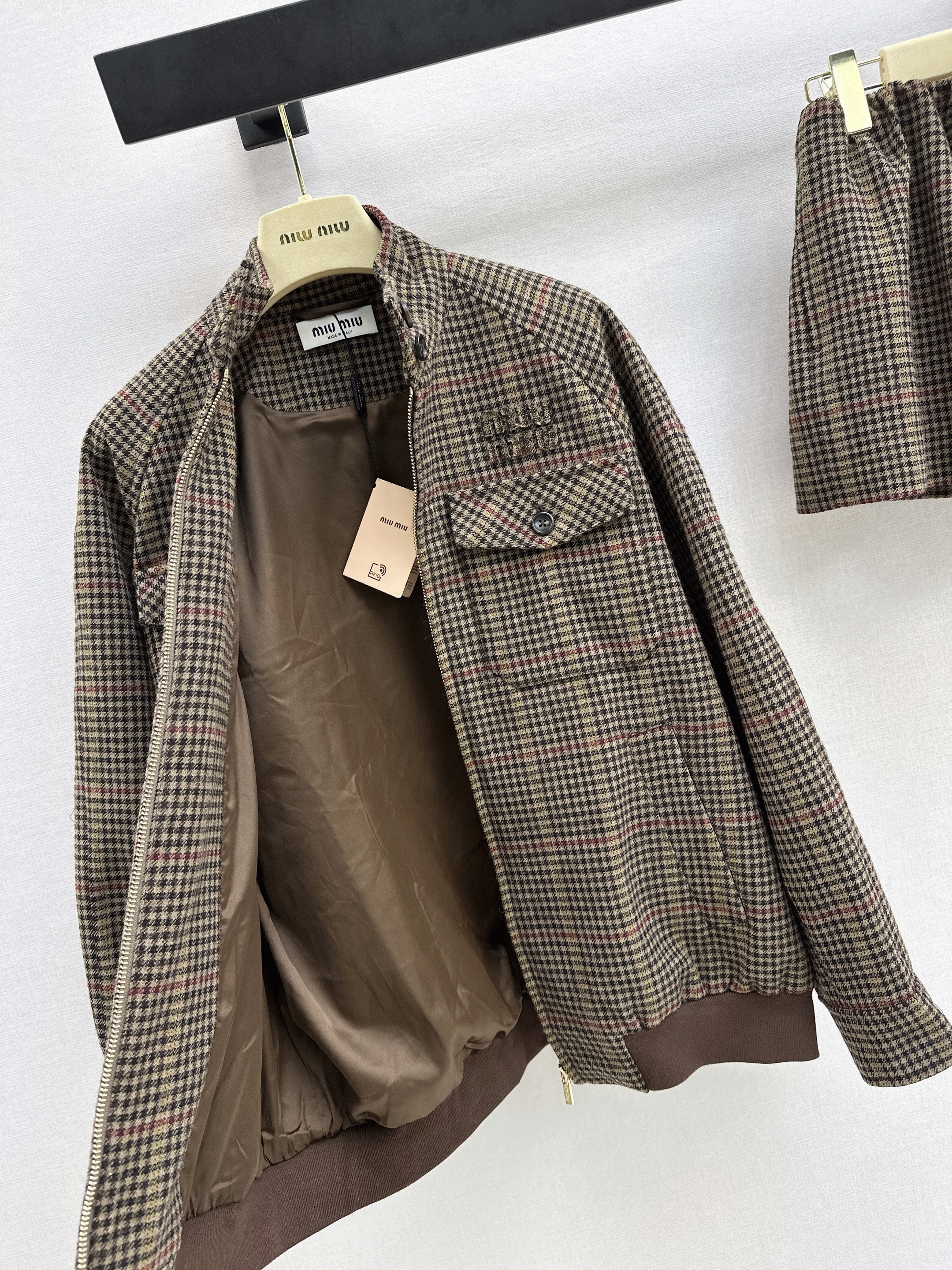 Miu 26ss check jacket