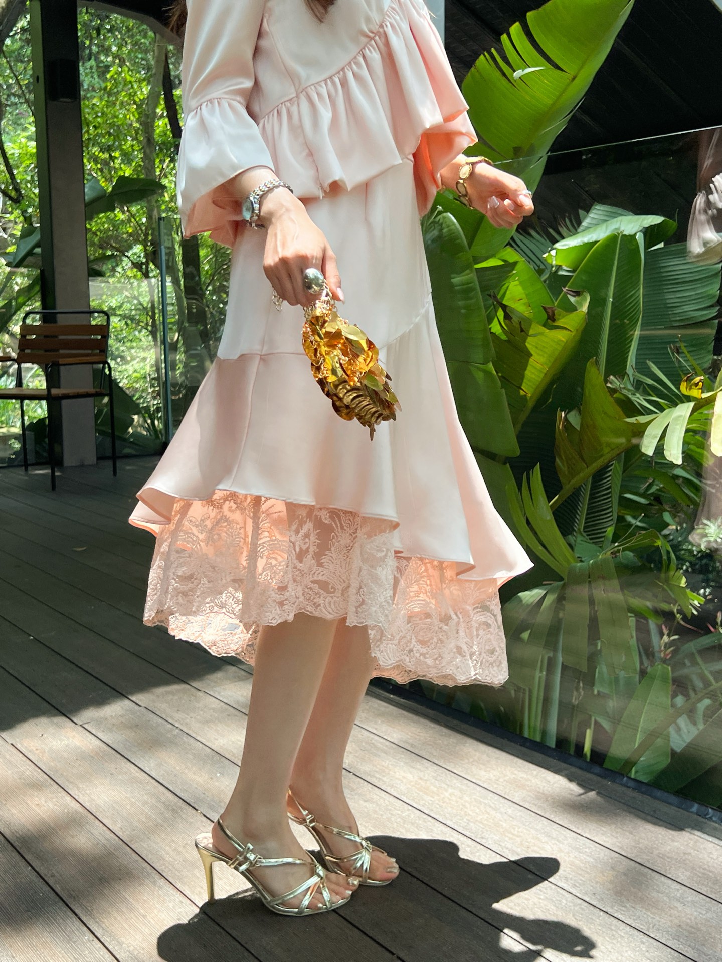 Chol 26ss lace asymmetrical skirt