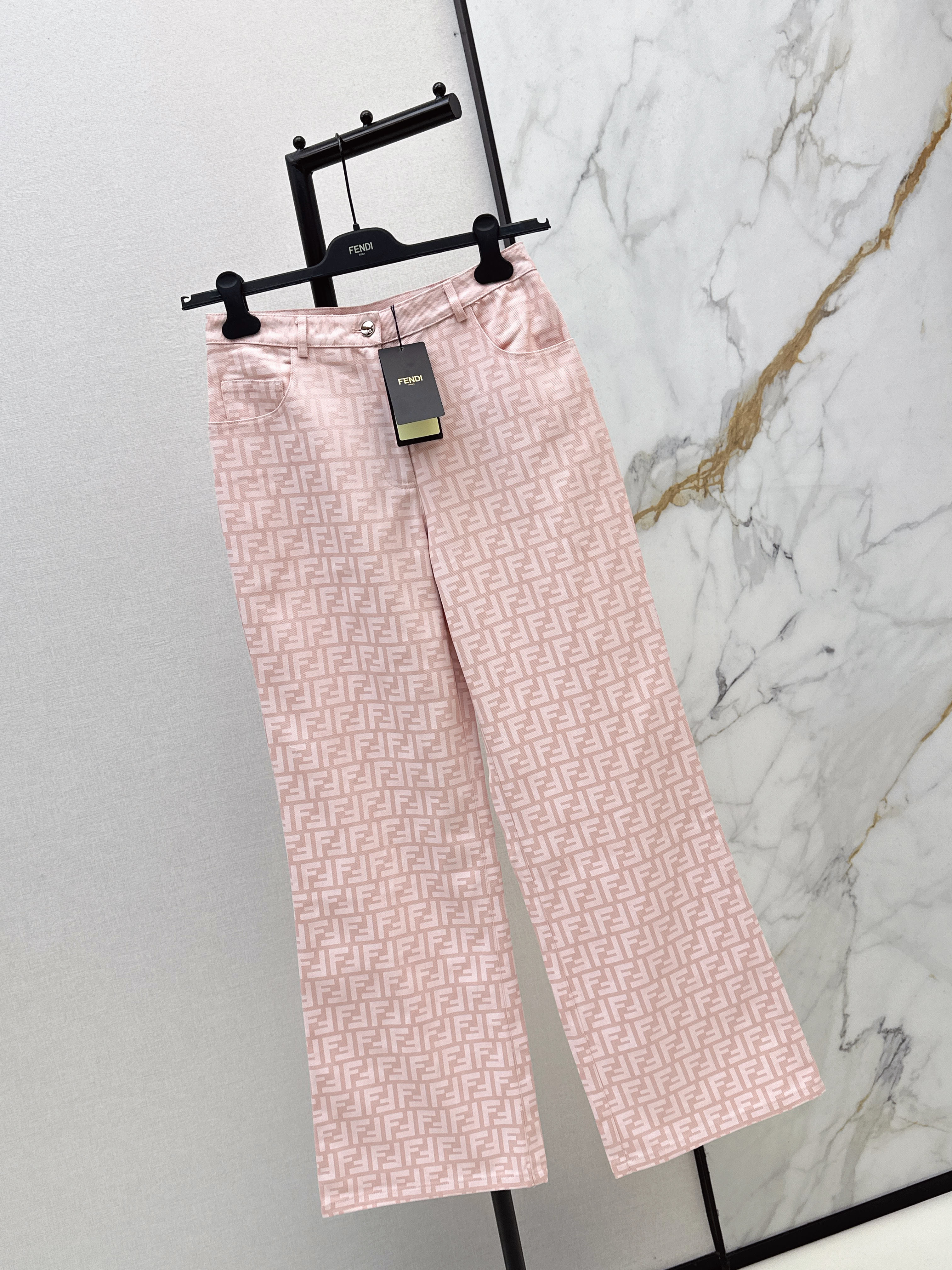 Fend 26ss jacquard denim pants