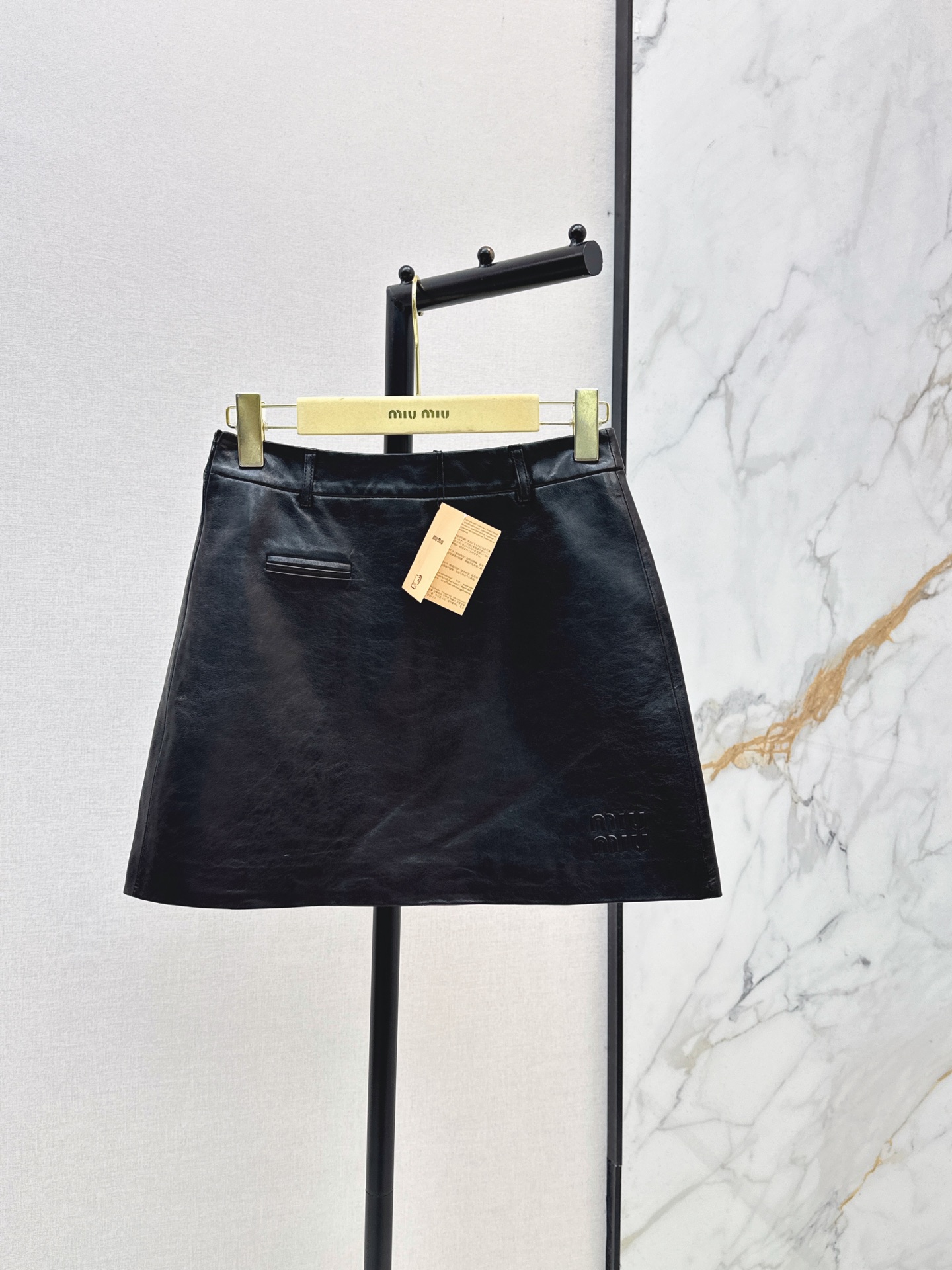 Miu 26ss leather skirt