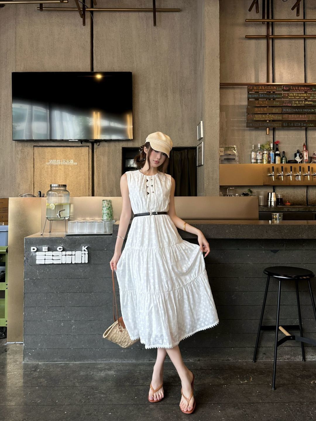 Loui 26ss jacquard sleeveless dress