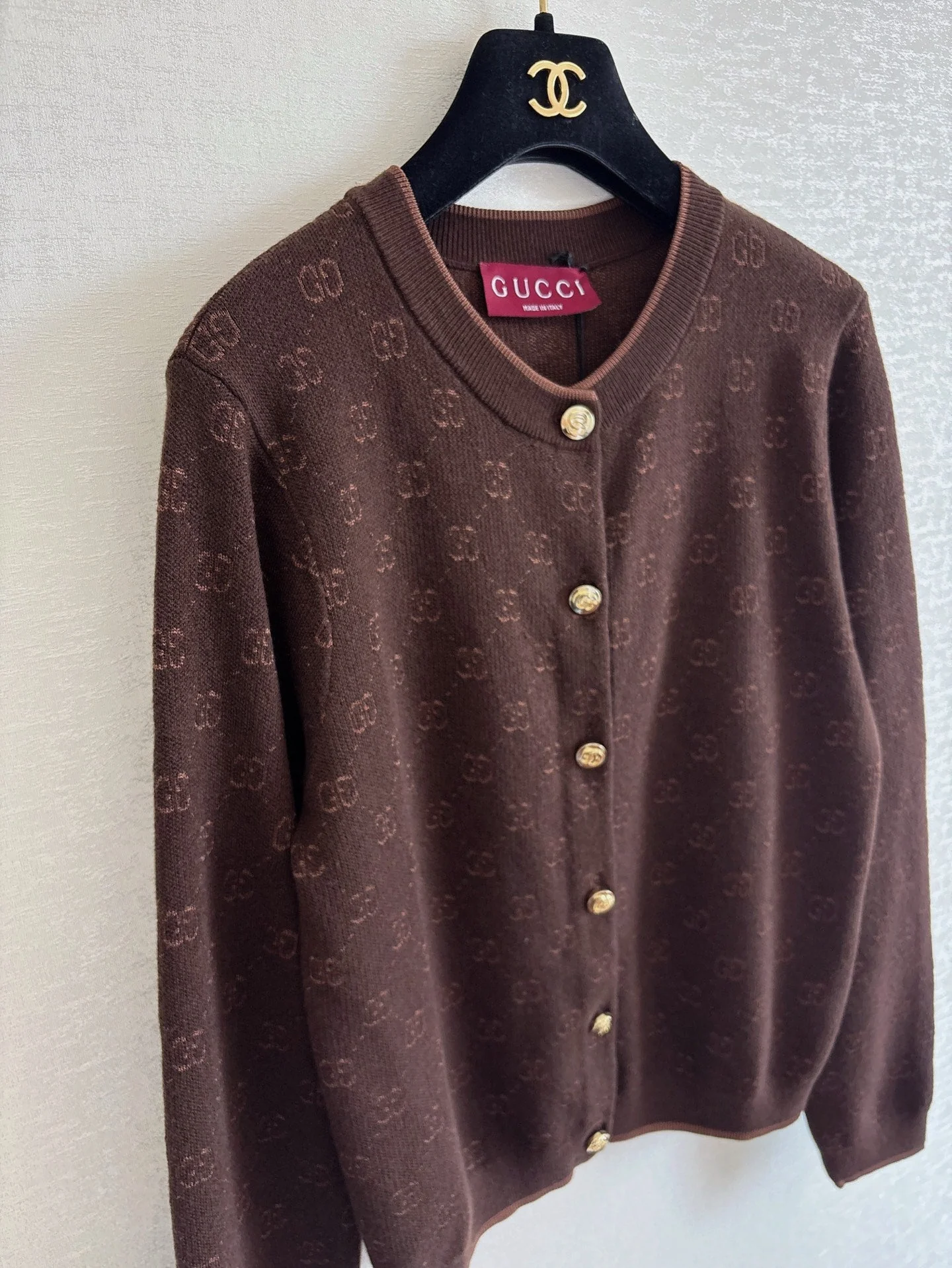 Guc 25fw jacquard cardigan