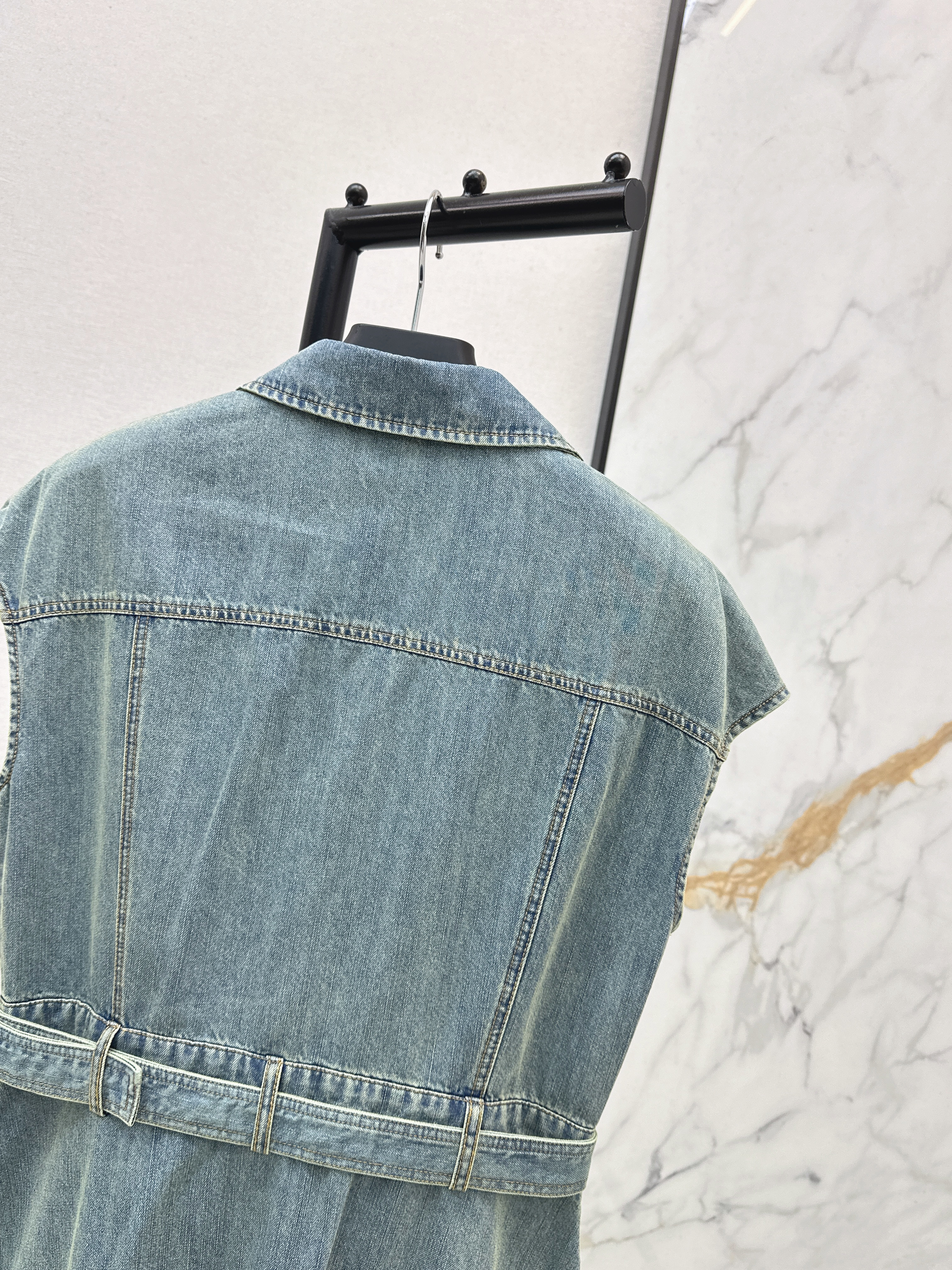 Pra 26ss denim sleeveless dress