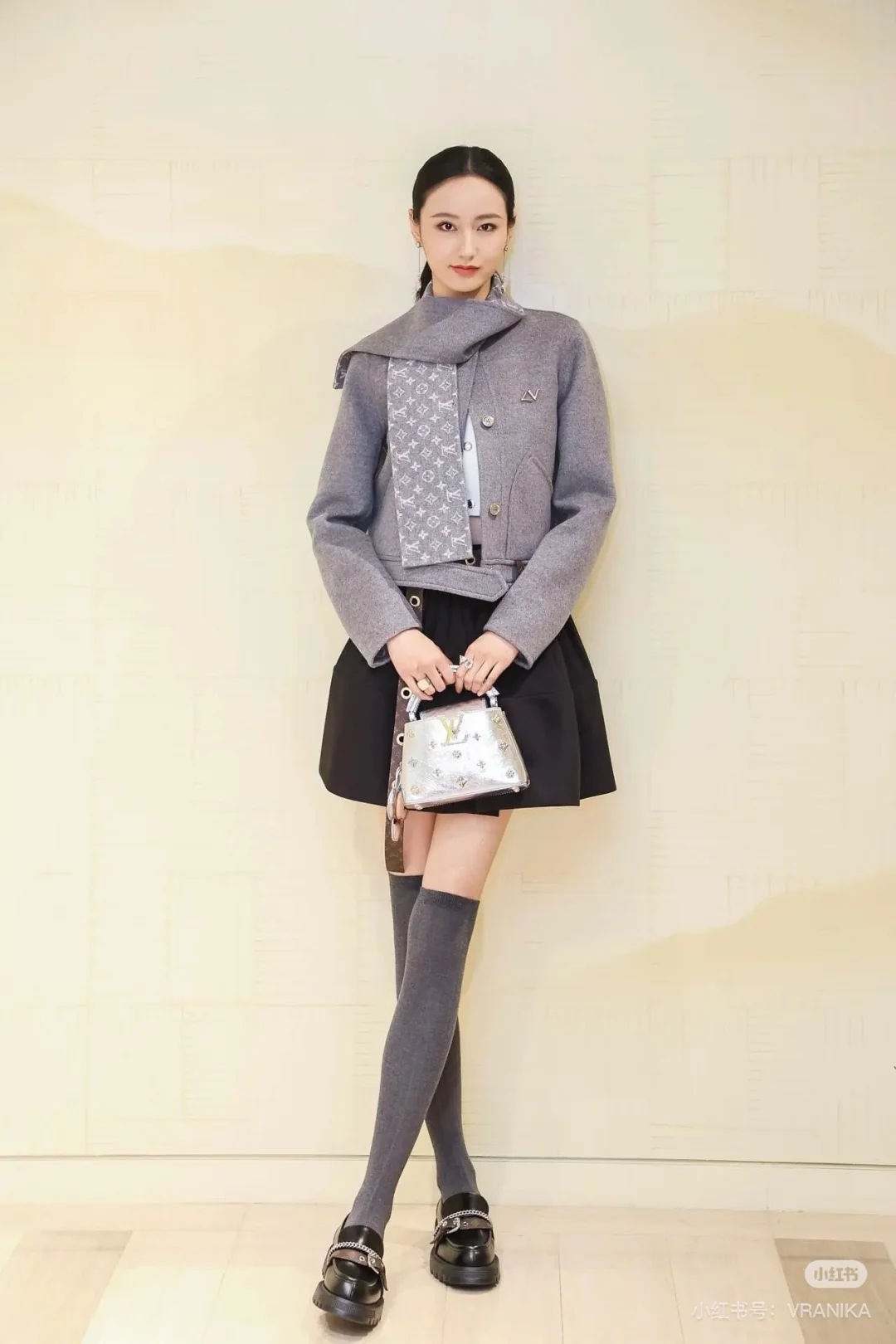 Louis 26ss woolen jacket skirt outfit sets