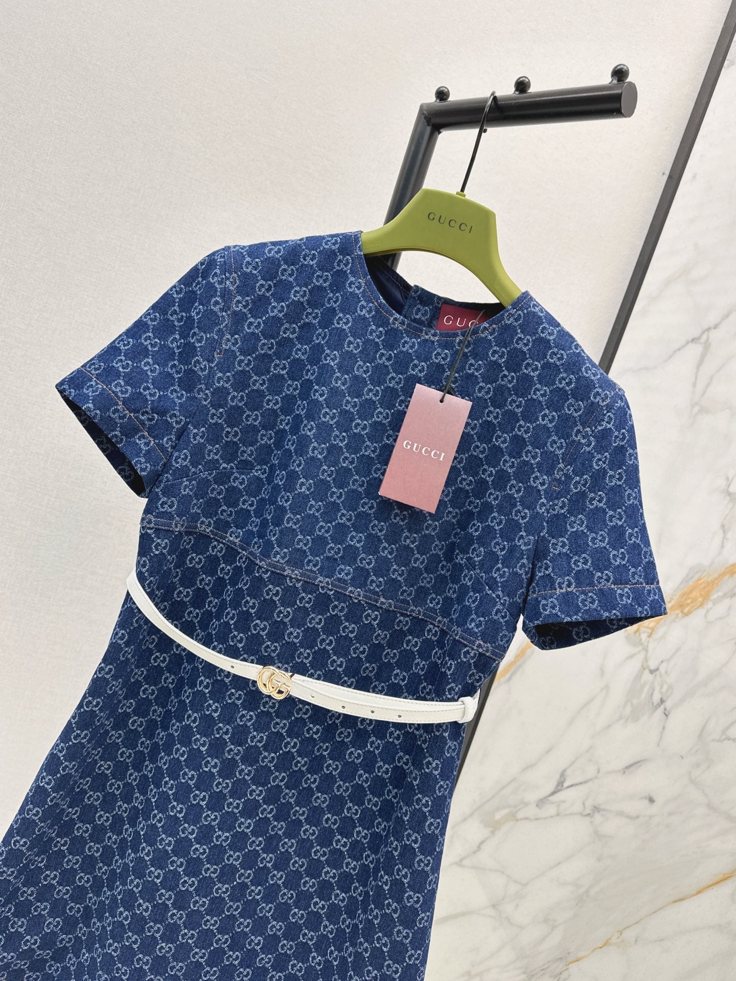 Guc  denim jacquard dress