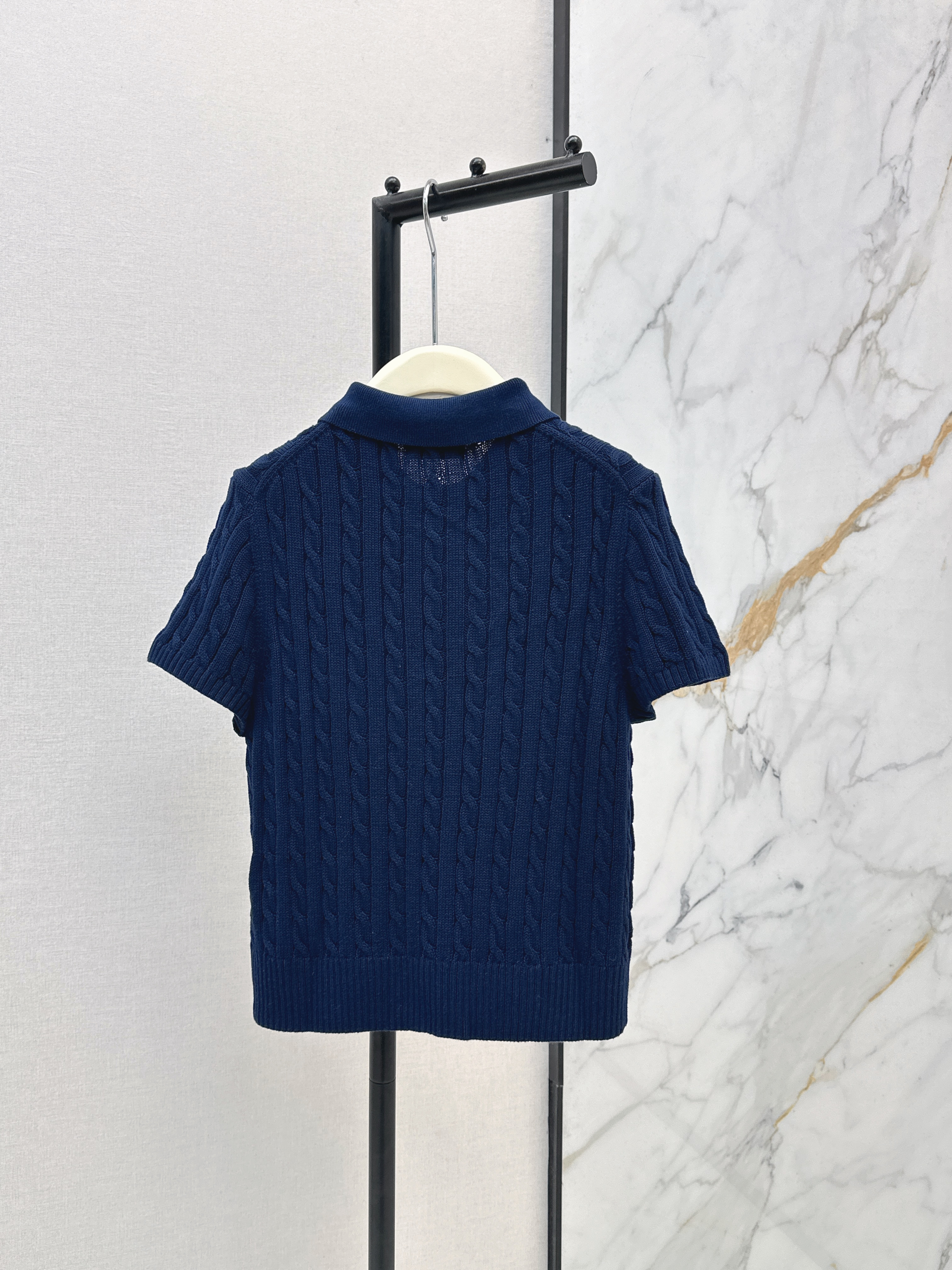 Ralp 26ss cable polo knit top