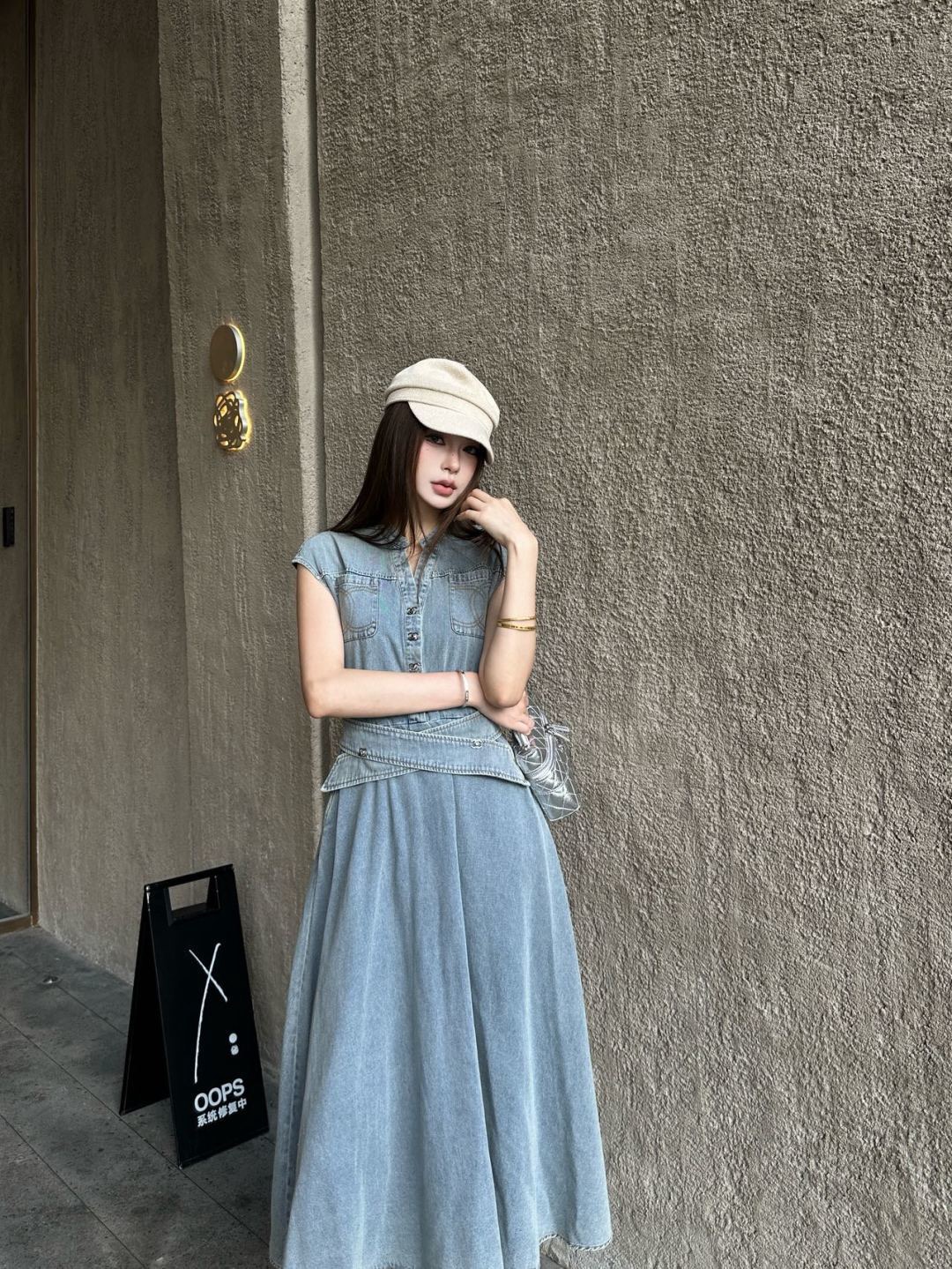 Chan 26ss sleeveless denim dress