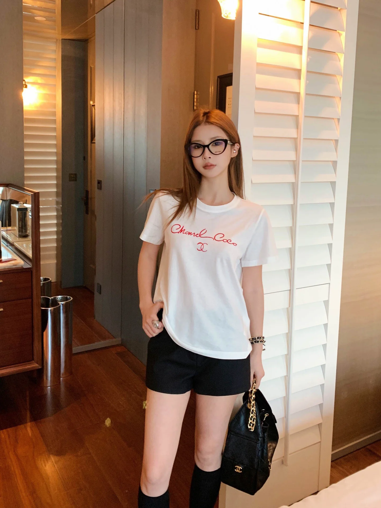 Chan 26ss contrast lettering t-shirt