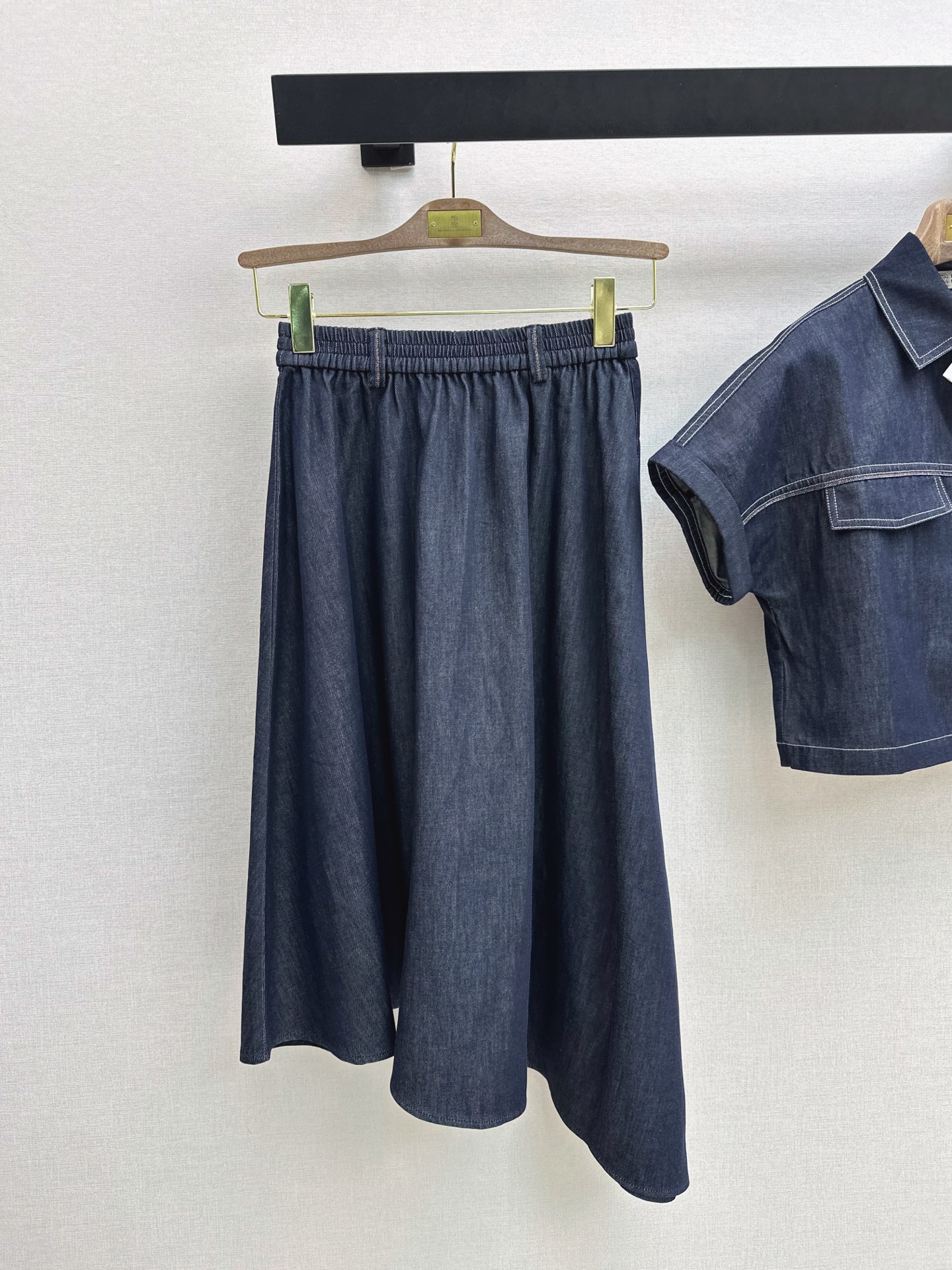 Brun 26ss denim shirt skirt set