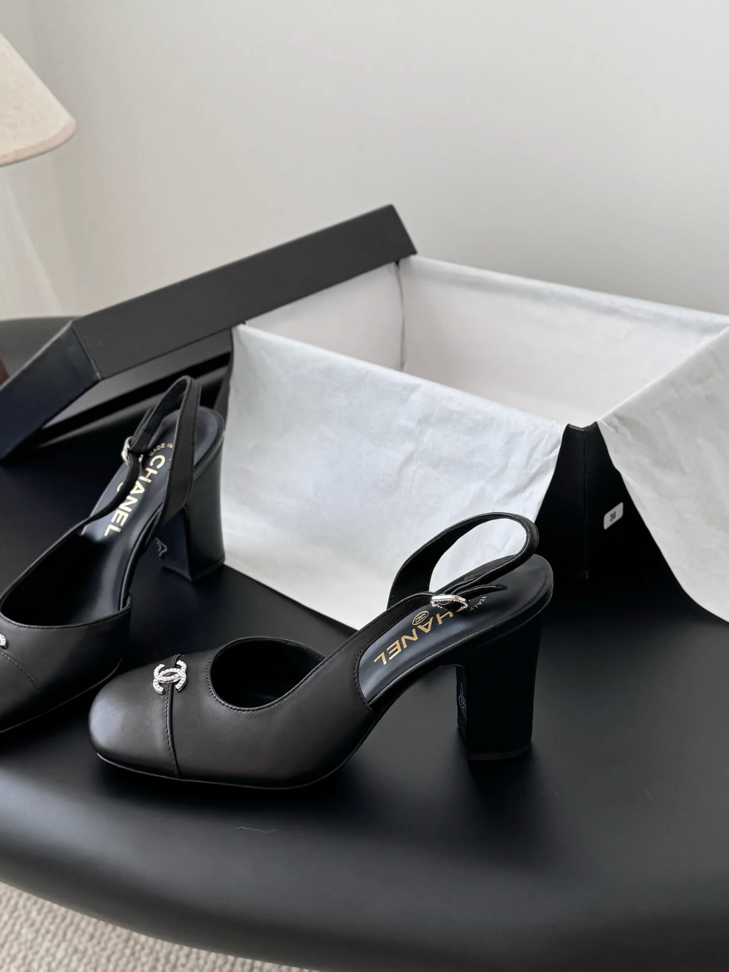 Chan 25fw slingback mary jane chunky heels