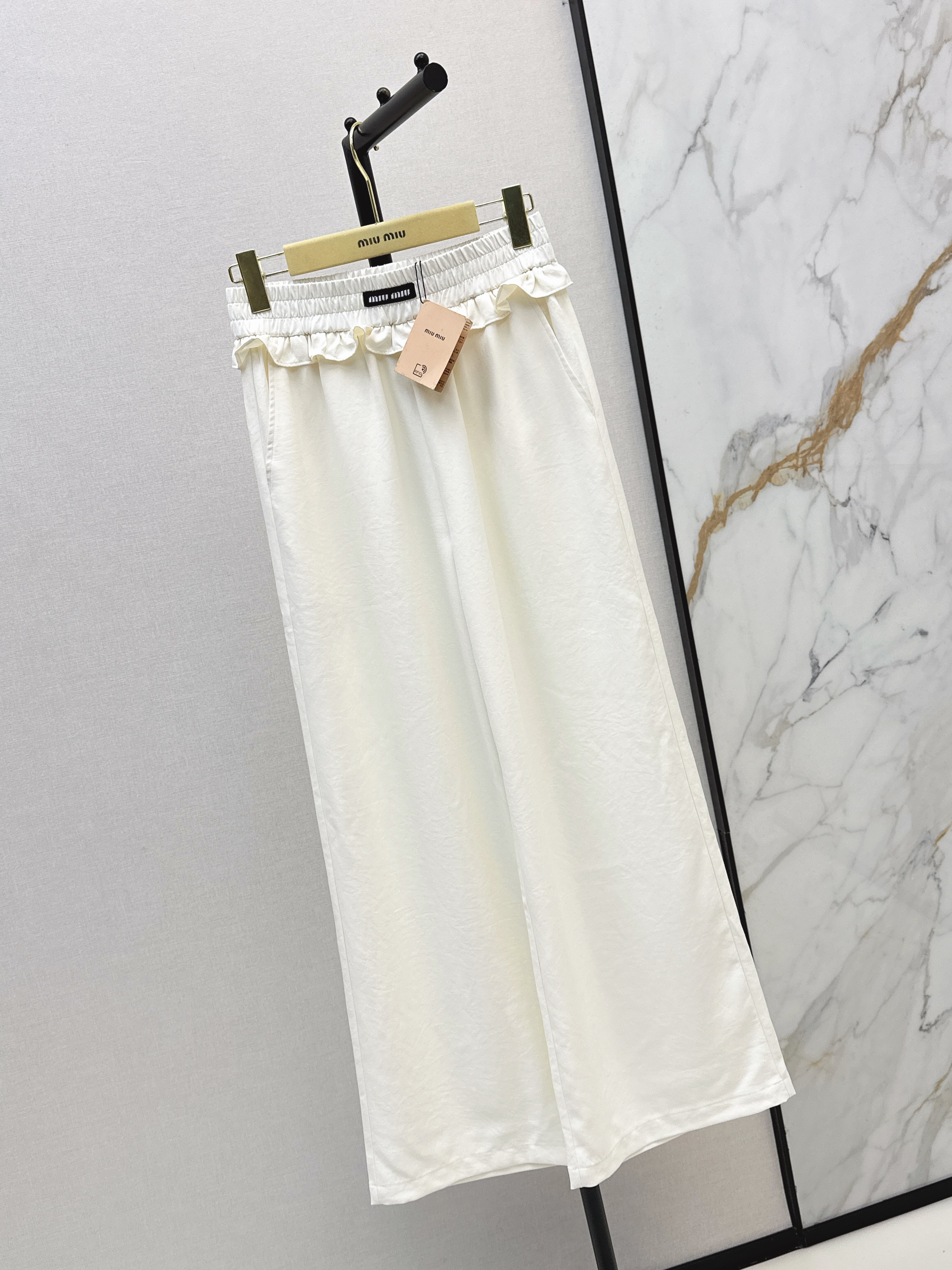 Miu 26SS Elastic-Waist Wide-Leg Pants